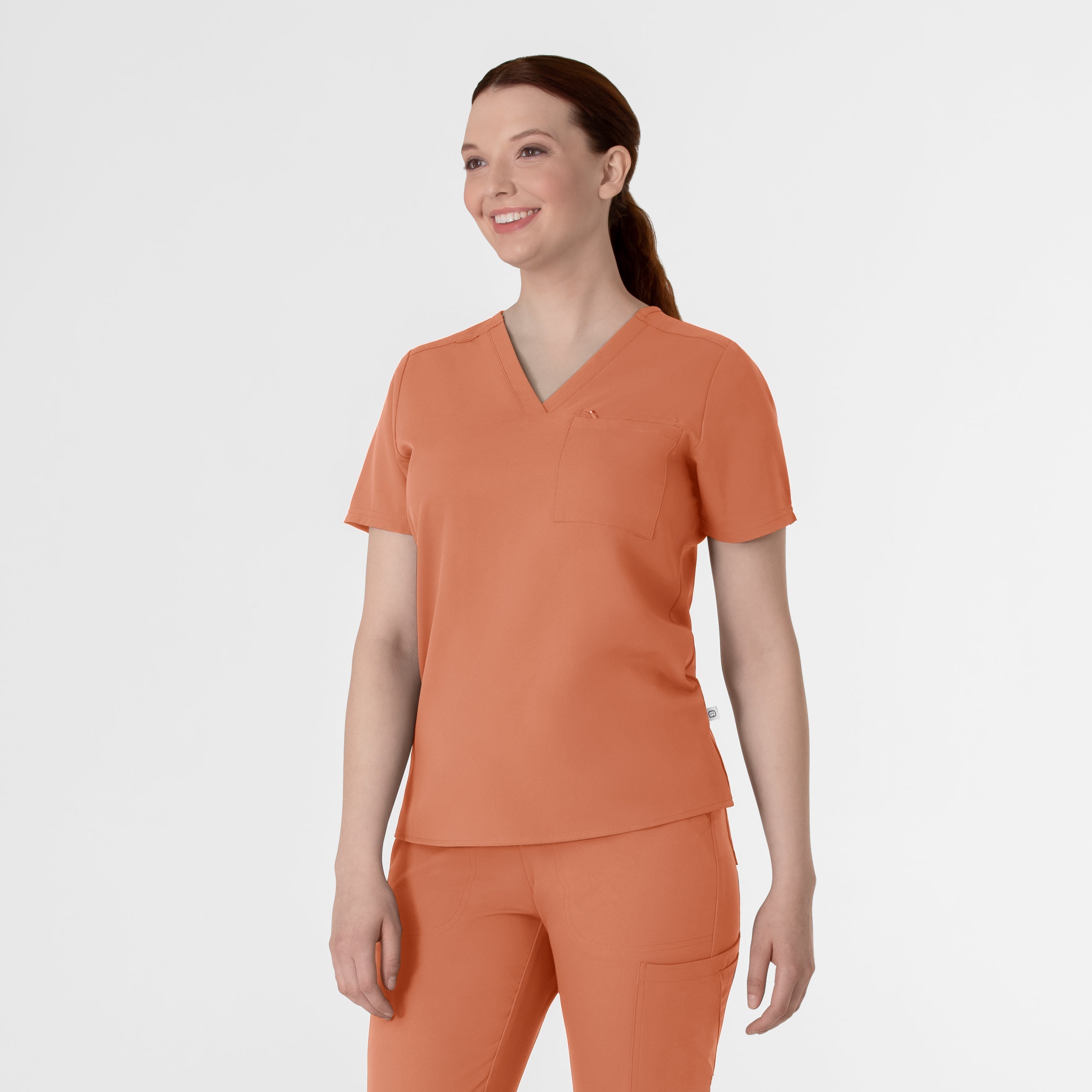 Thrive 6222 V-Neck Tuck-In Scrub Top Terracotta