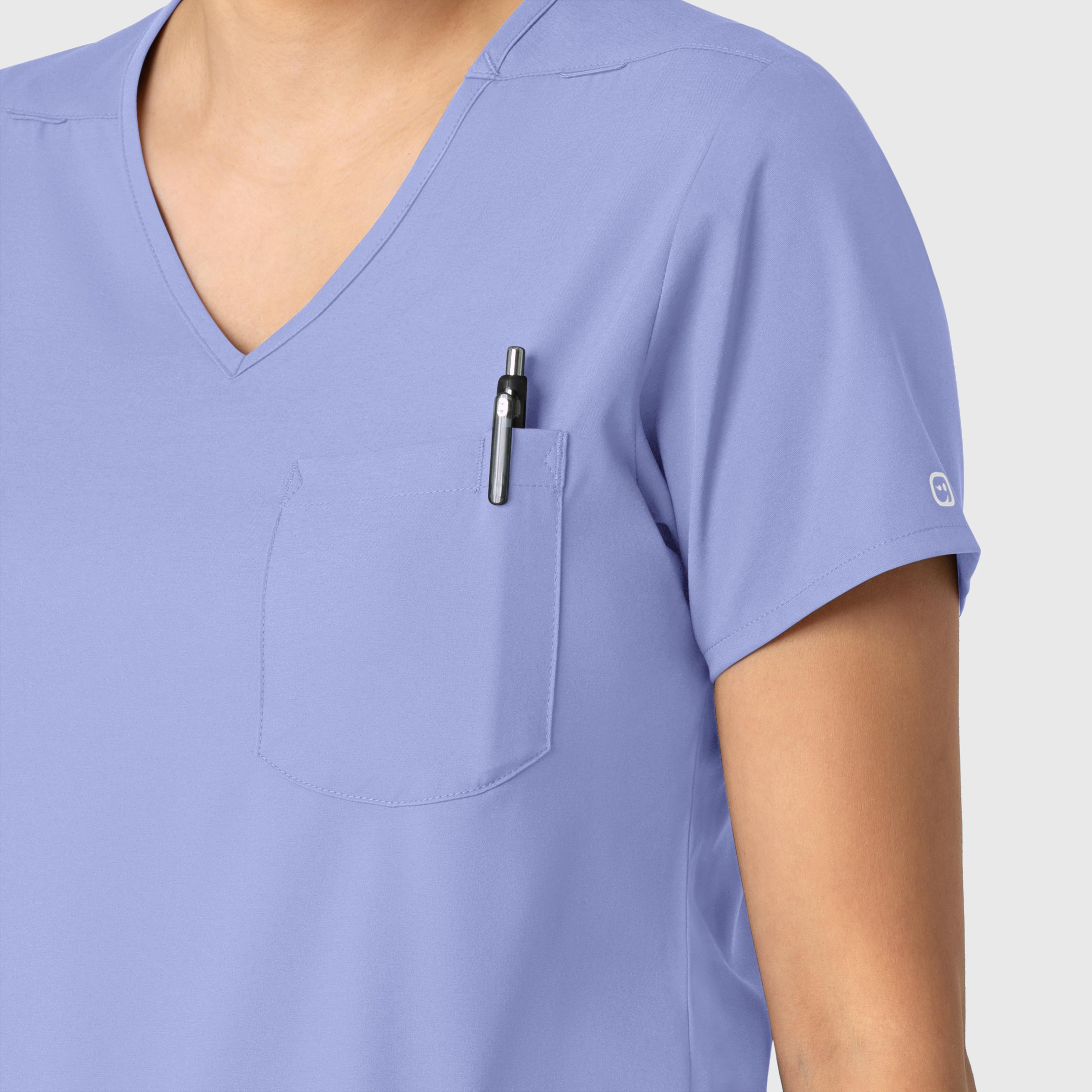Boundless 6151 Tuck-In Scrub Top Ceil Blue
