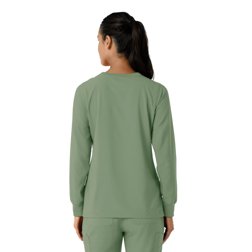 Force Cross-Flex C13610 Women's Crew Neck Long Sleeve Scrub Top Green Slate