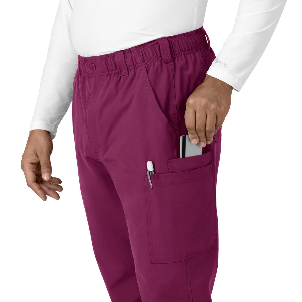 Force Essentials C56113 Men's Straight Leg Cargo Scrub Pants Wine