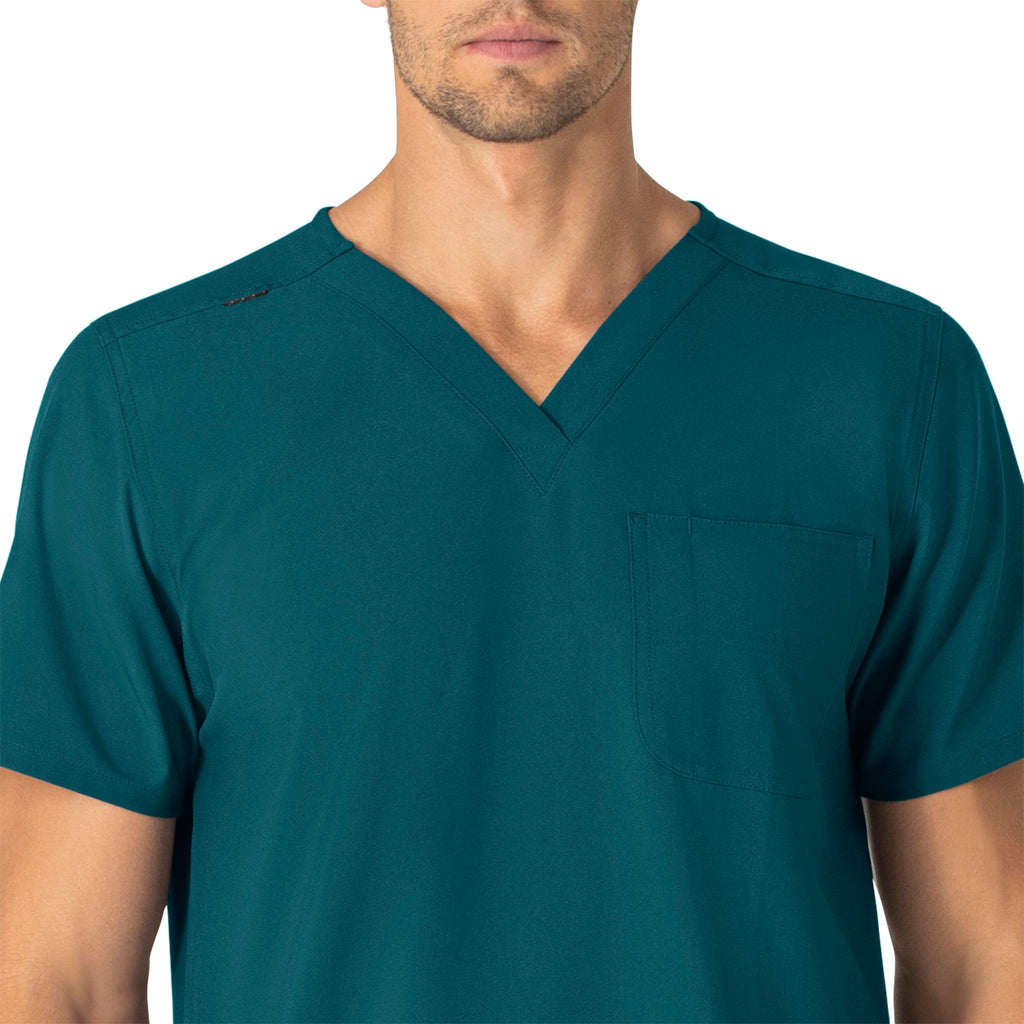 Force Essentials C15013 Unisex V-Neck 6-Pocket Scrub Top Caribbean Blue