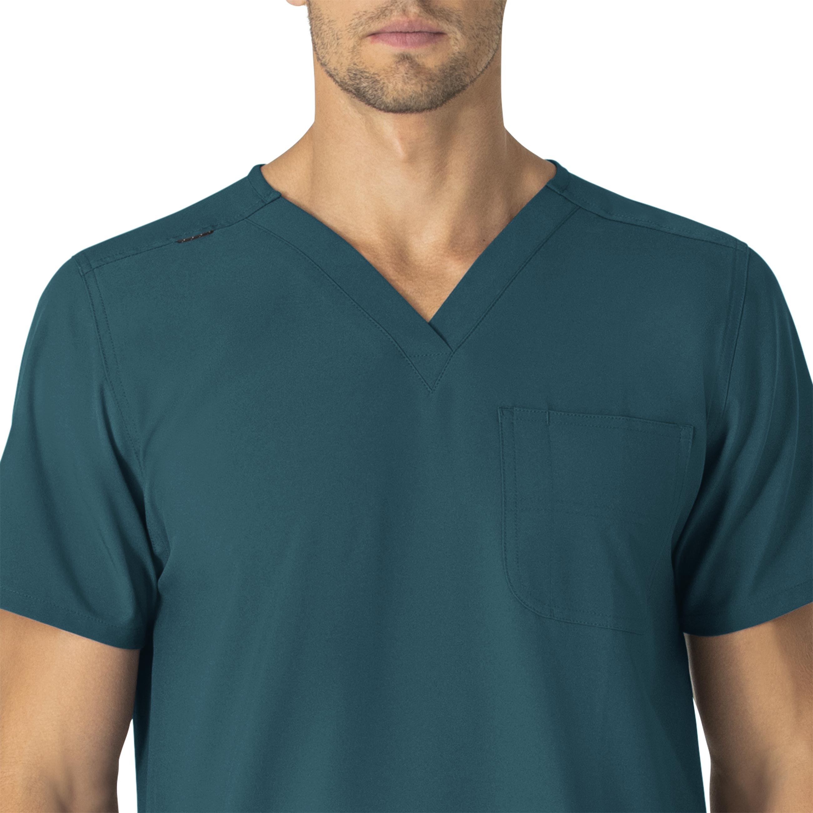 Force Essentials C15013 Unisex V-Neck 6-Pocket Scrub Top Caribbean Blue