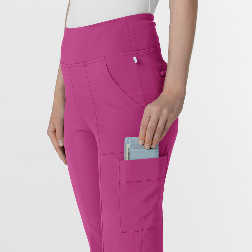 RENEW 5534 Cargo Flare Scrub Pants Raspberry