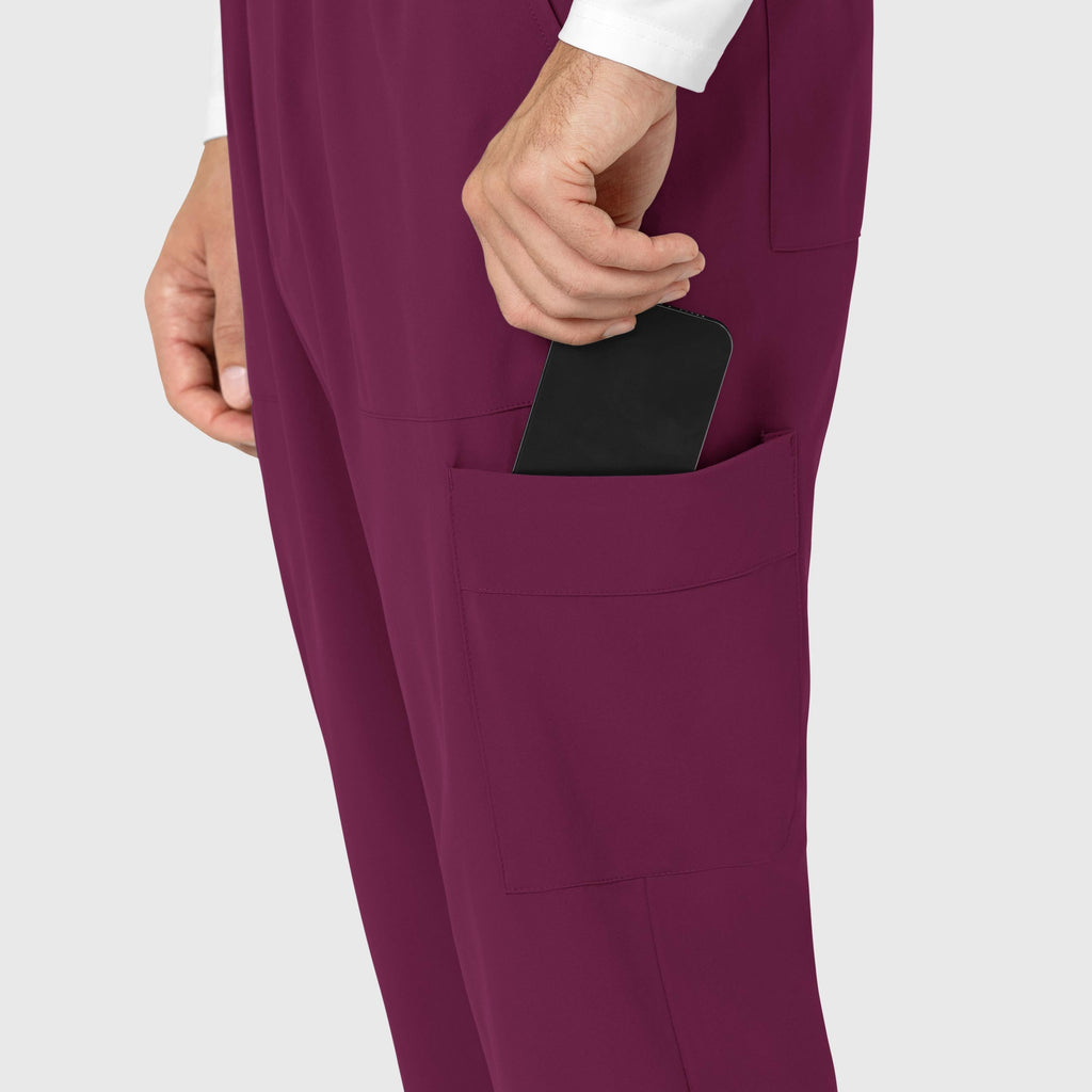 RENEW 5834 Men's Tapered Scrub Pants Wine