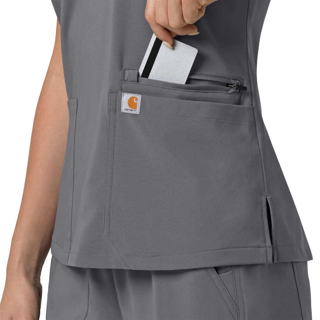 Force Cross-Flex C13210 Flex Panel V-Neck Scrub Top Pewter