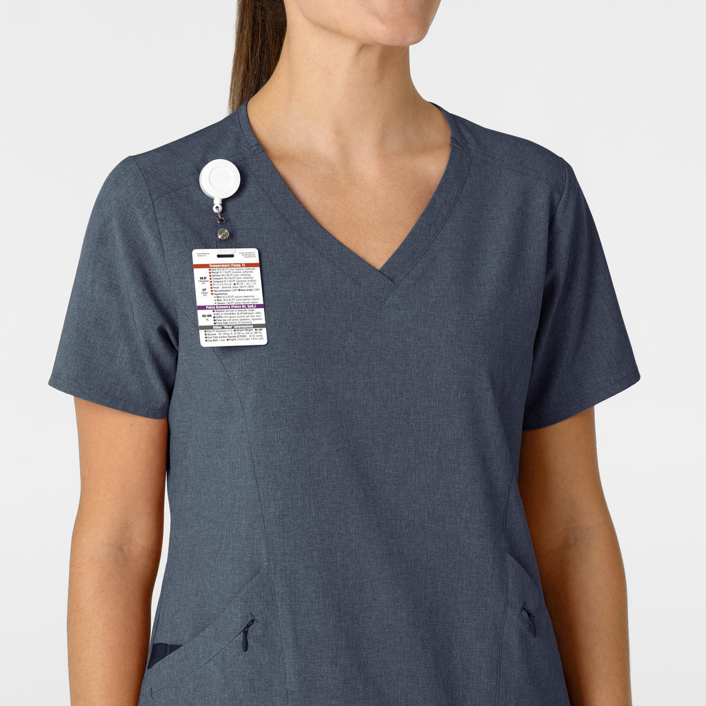 RENEW 6134 V-Neck Scrub Top Navy Heather