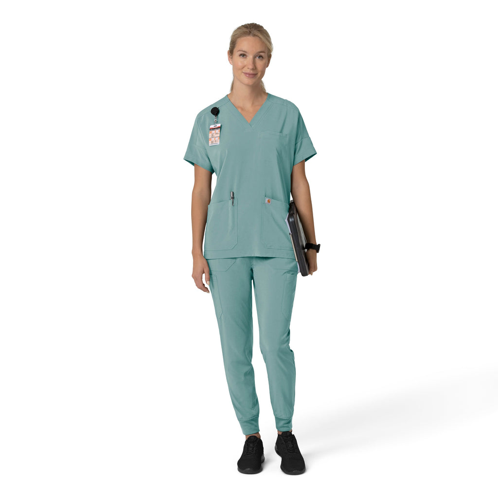 Force Cross-Flex C13110 Oversized V-Neck Scrub Top Summer Blue