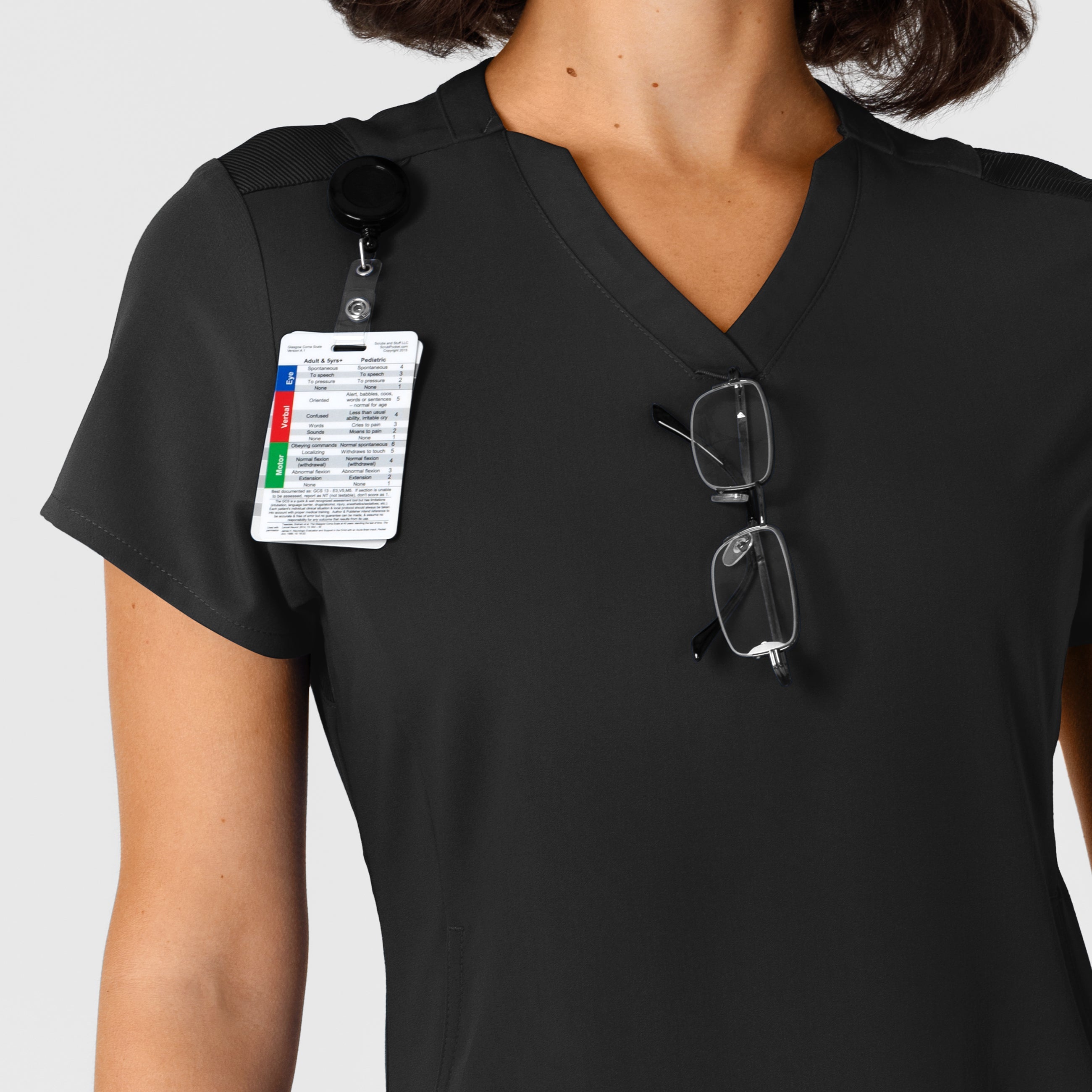 Nova 6432 Flex-n-Reach V-Neck Scrub Top Black