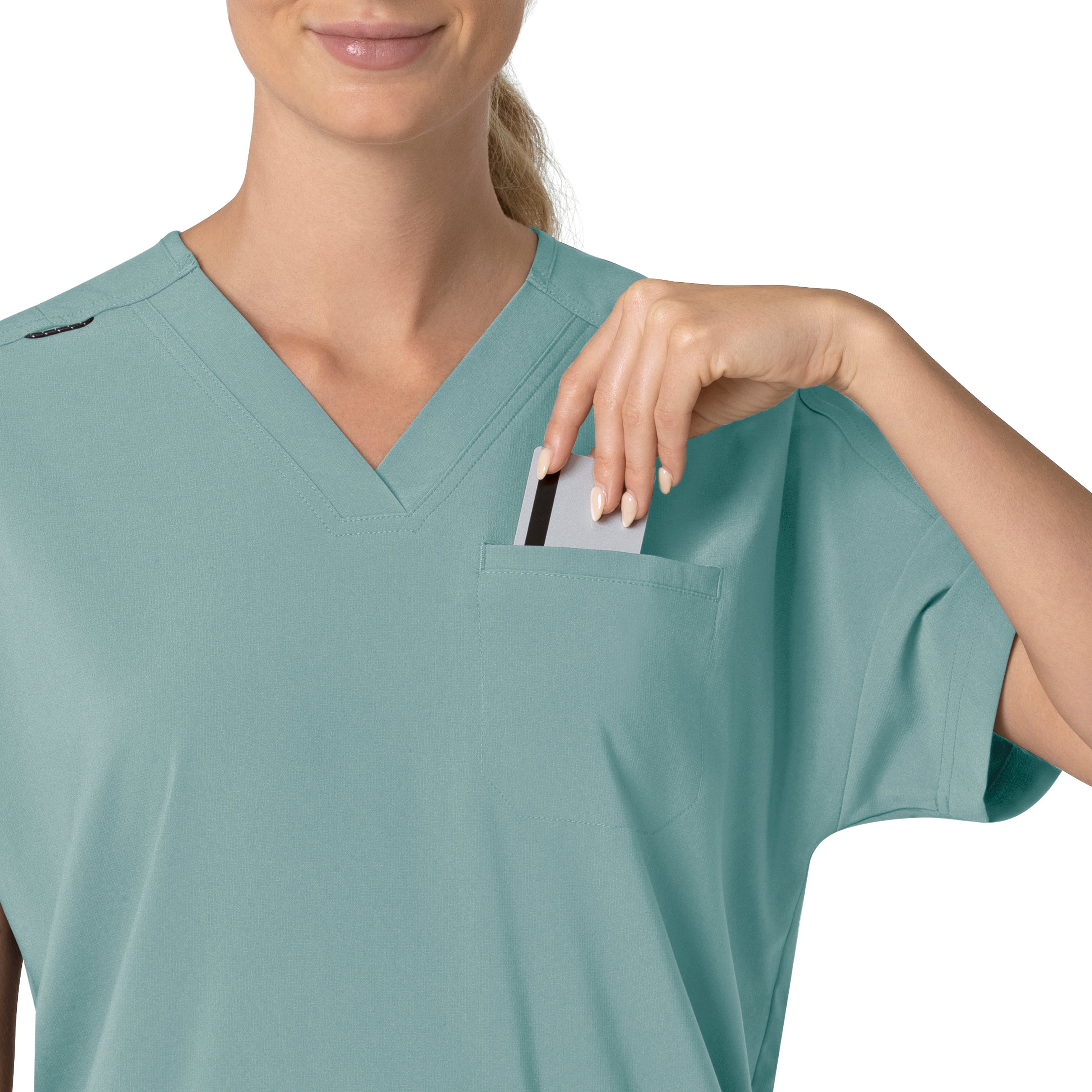 Force Cross-Flex C13110 Oversized V-Neck Scrub Top Summer Blue