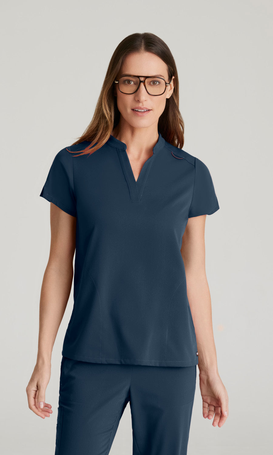 Grey's Anatomy Stretch GRST230 Avery Scrub Top Steel