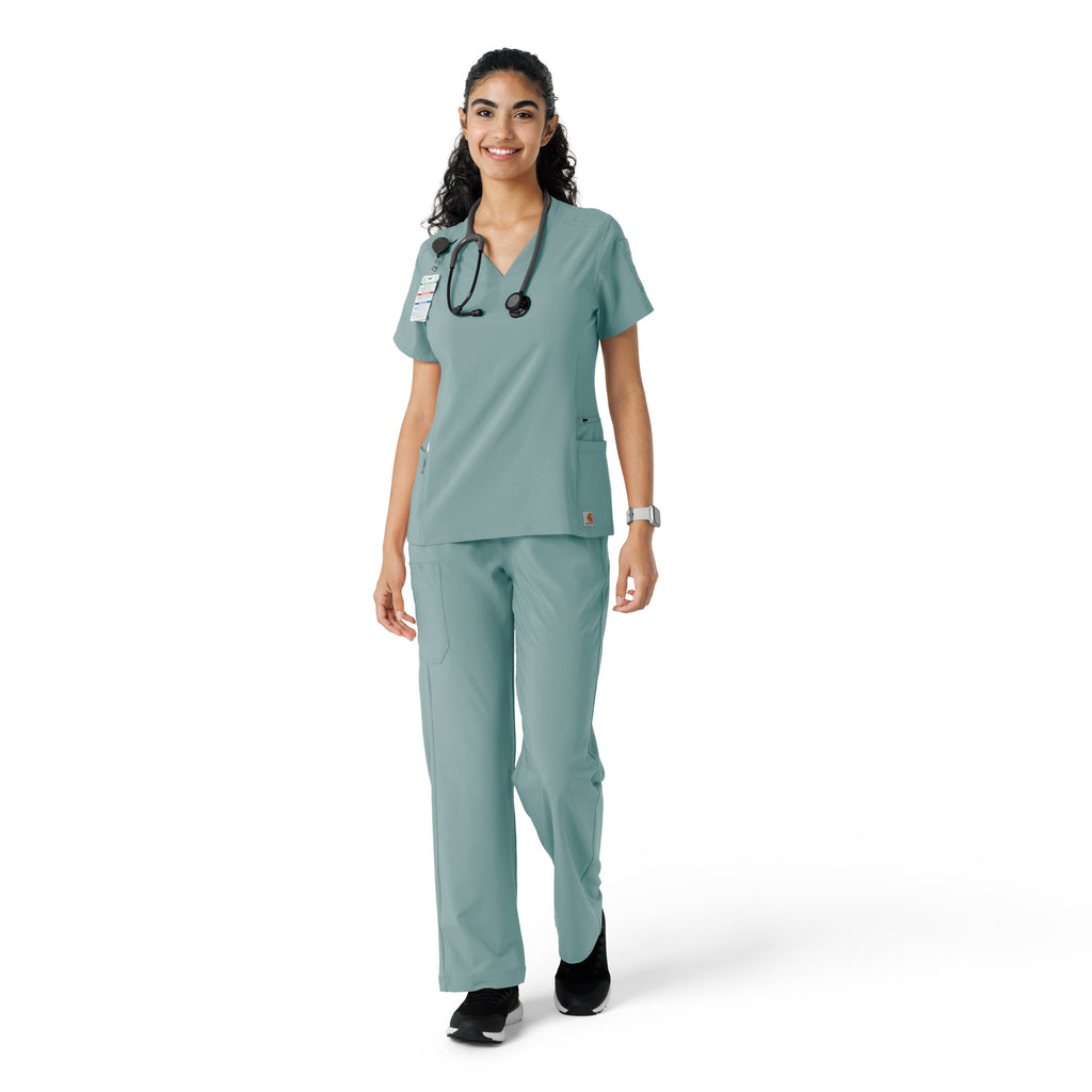 Force Cross-Flex C13310 Knit Panel Scrub Top Summer Blue