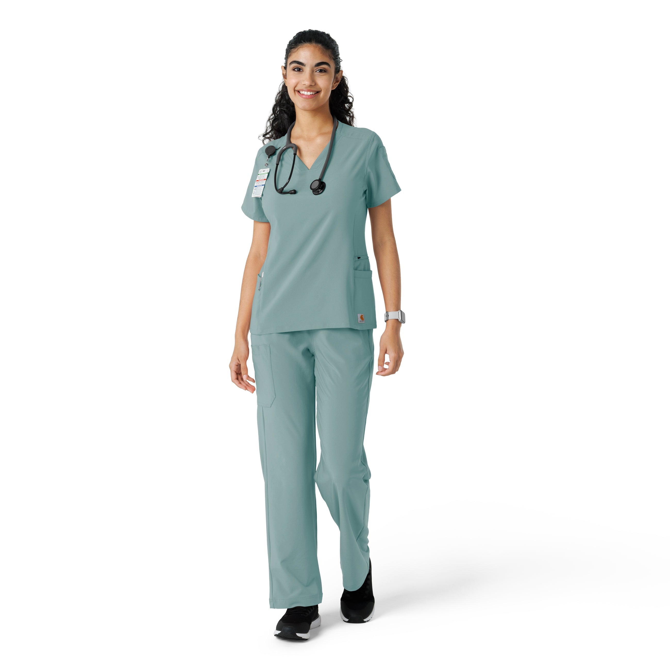Force Cross-Flex C13310 Knit Panel Scrub Top Summer Blue