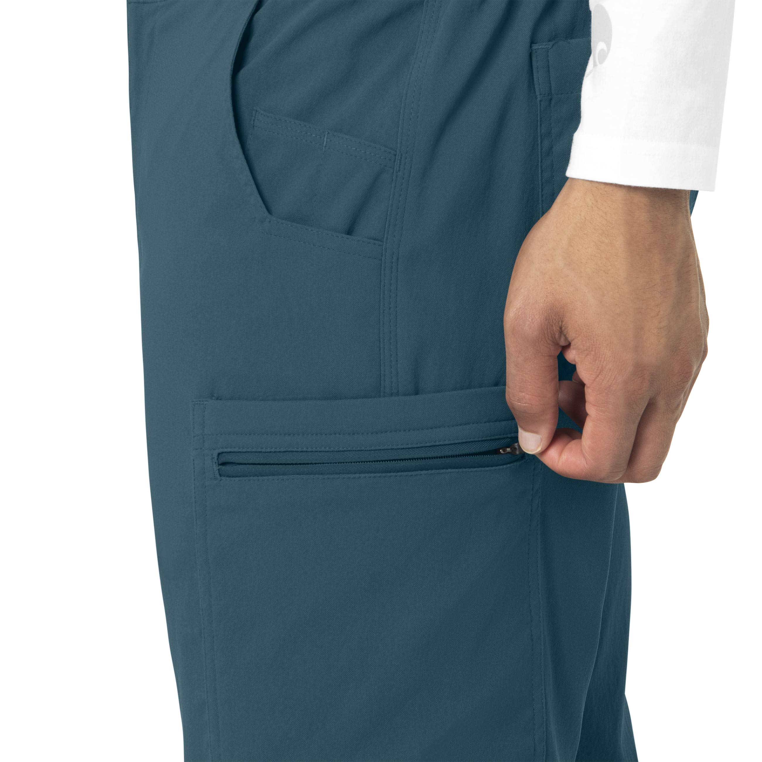 Rugged Flex Peak C55037 Men's Straight Leg Cargo Scrub Pants Caribbean Blue