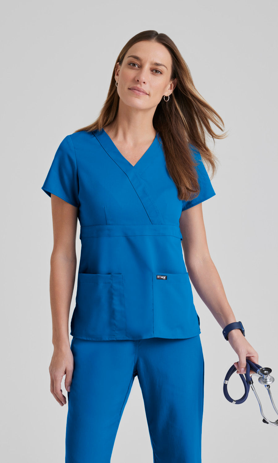 Grey's Anatomy 4153 Riley Scrub Top New Royal