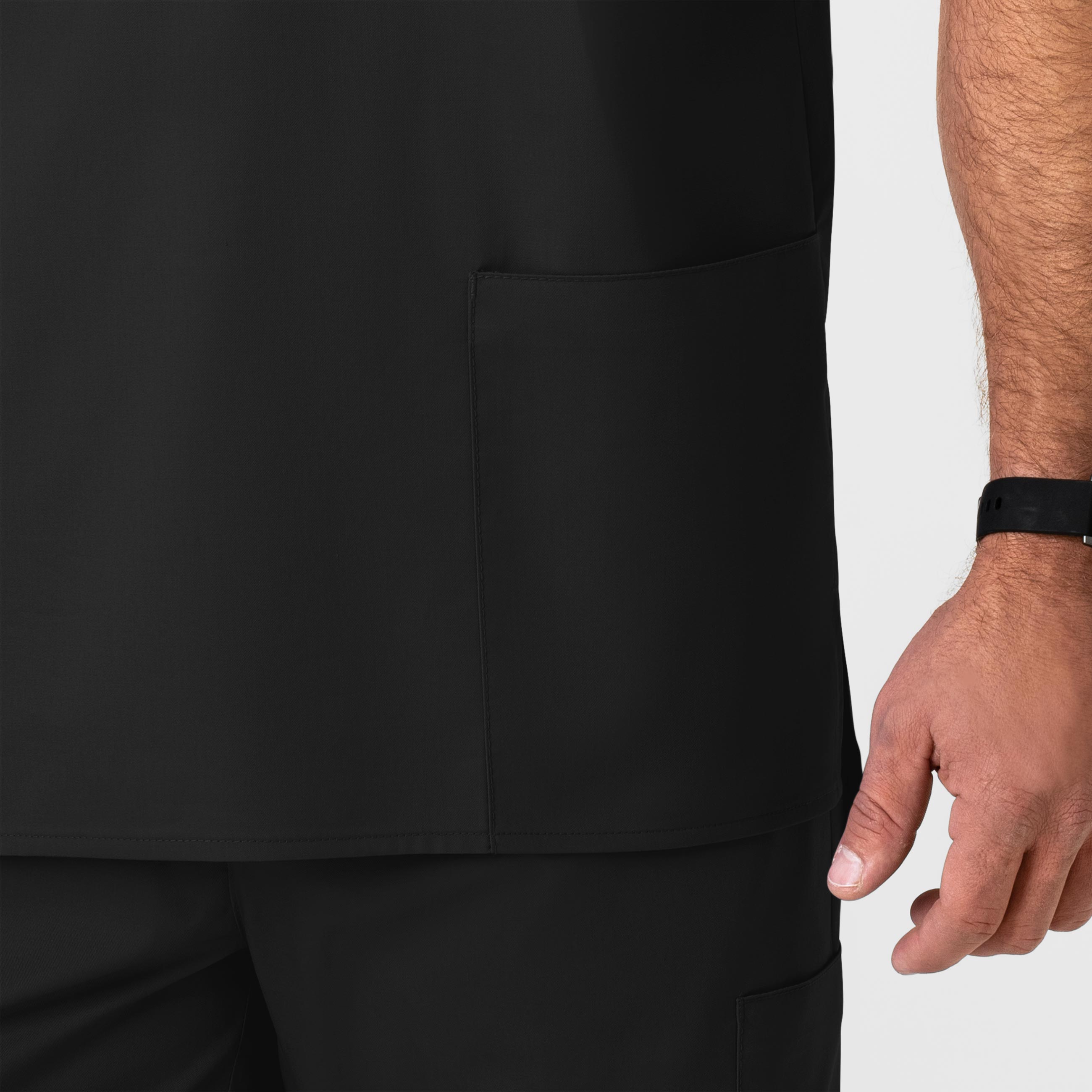 WonderWORK 103 Men's V-Neck Scrub Top Black