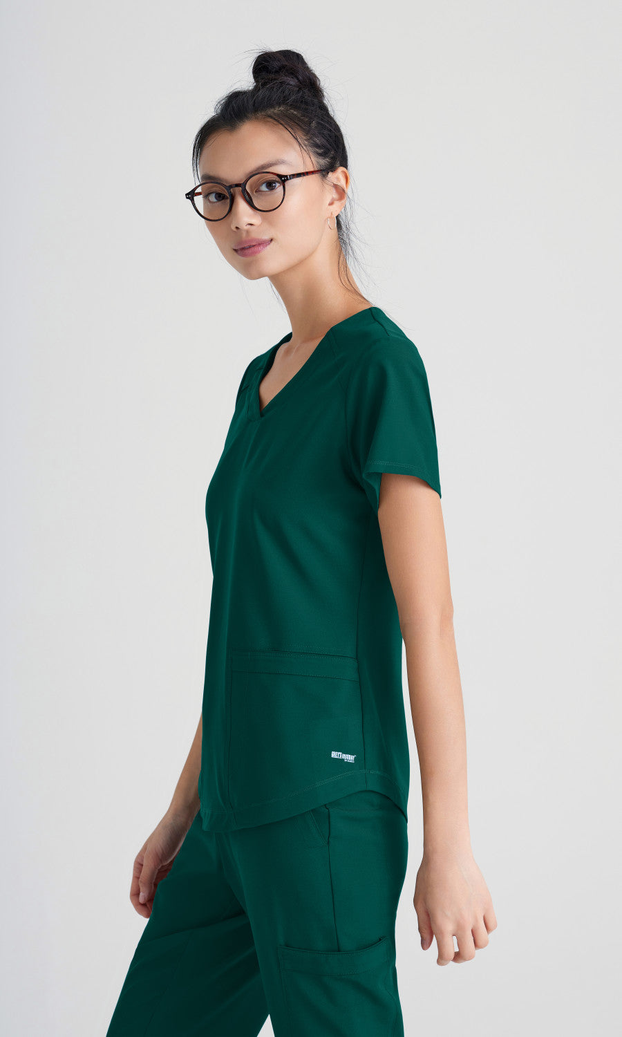 Grey's Anatomy Evolve GSST180 Rhythm Scrub Top Hunter Green