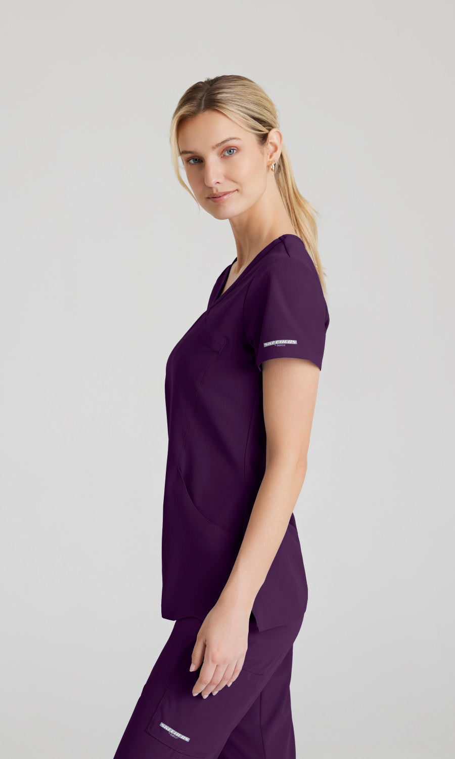 Skechers SK102 Reliance Scrub Top Eggplant