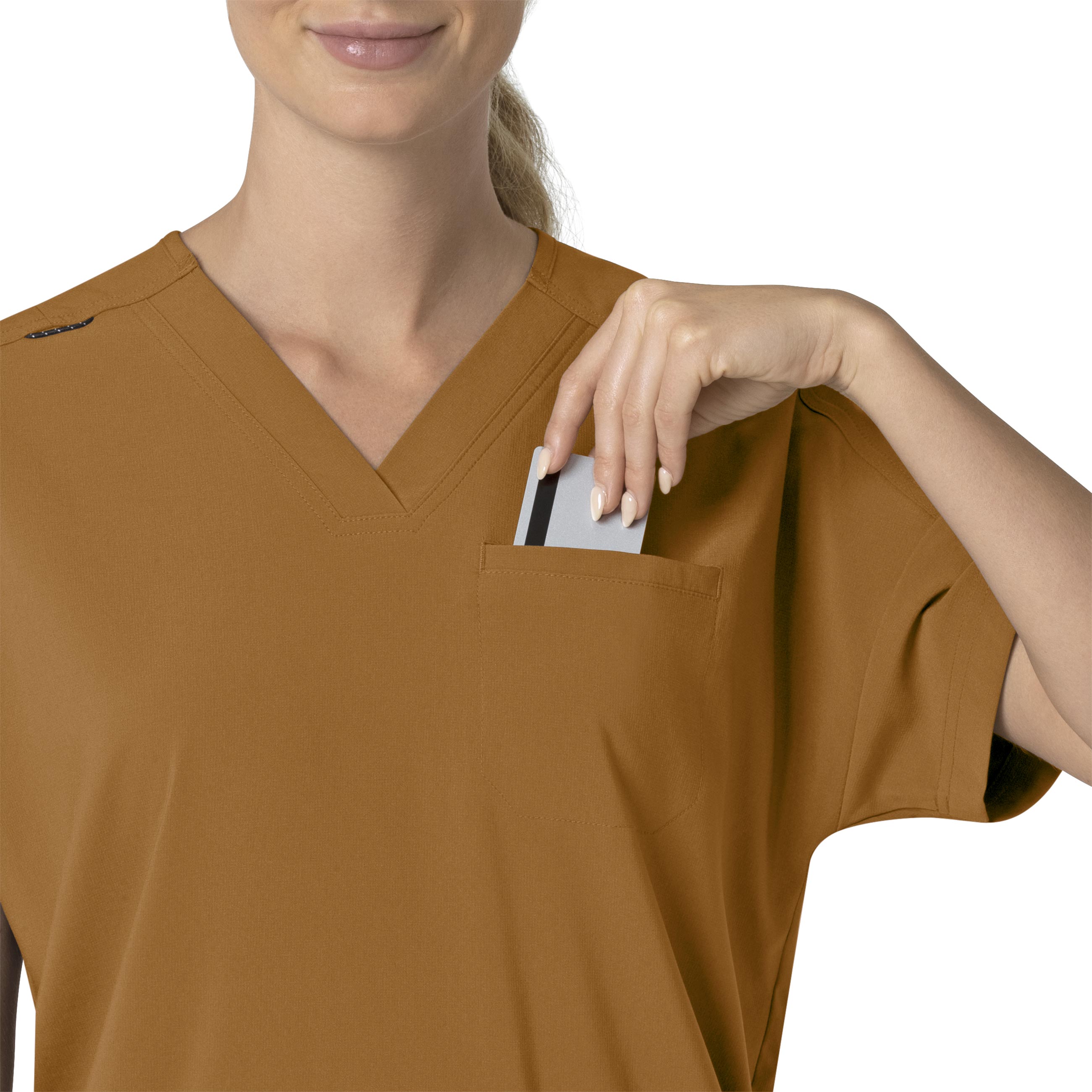 Force Cross-Flex C13110 Oversized V-Neck Scrub Top Fox Brown