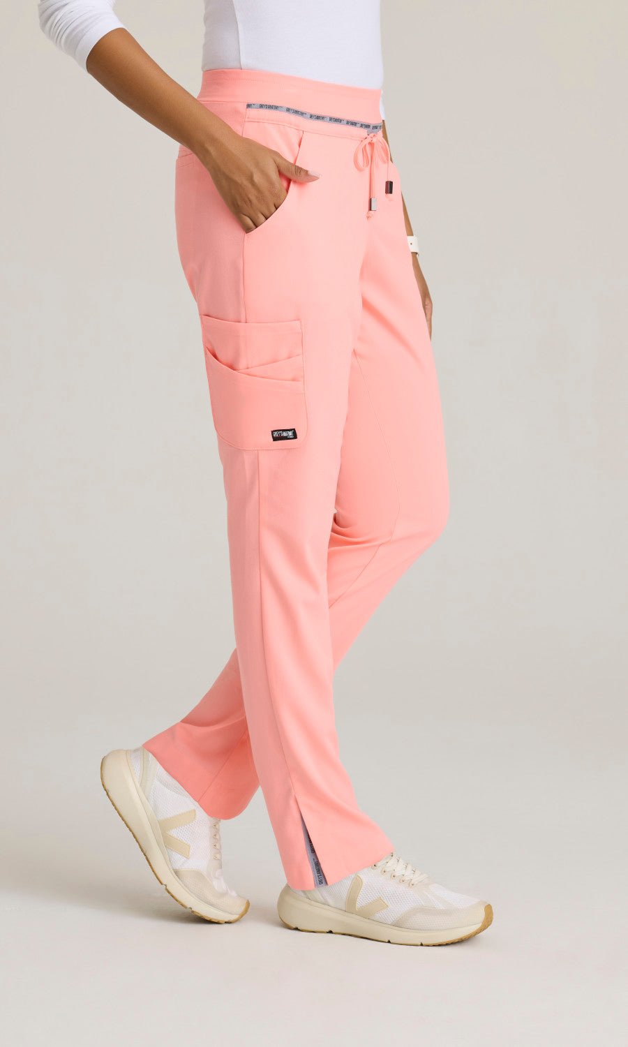 Grey's Anatomy Stretch GRSP526 Serena Scrub Pants Bright Papaya