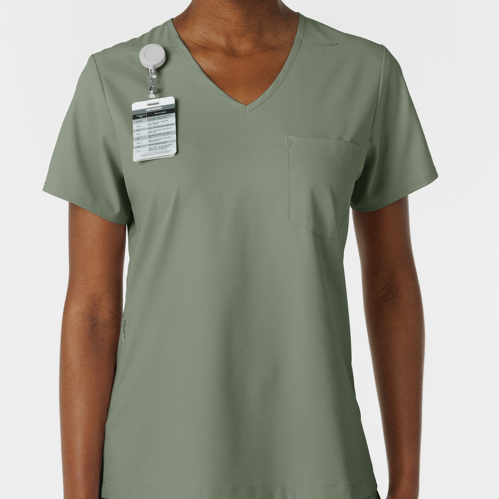 Boundless 6151 Tuck-In Scrub Top Sage
