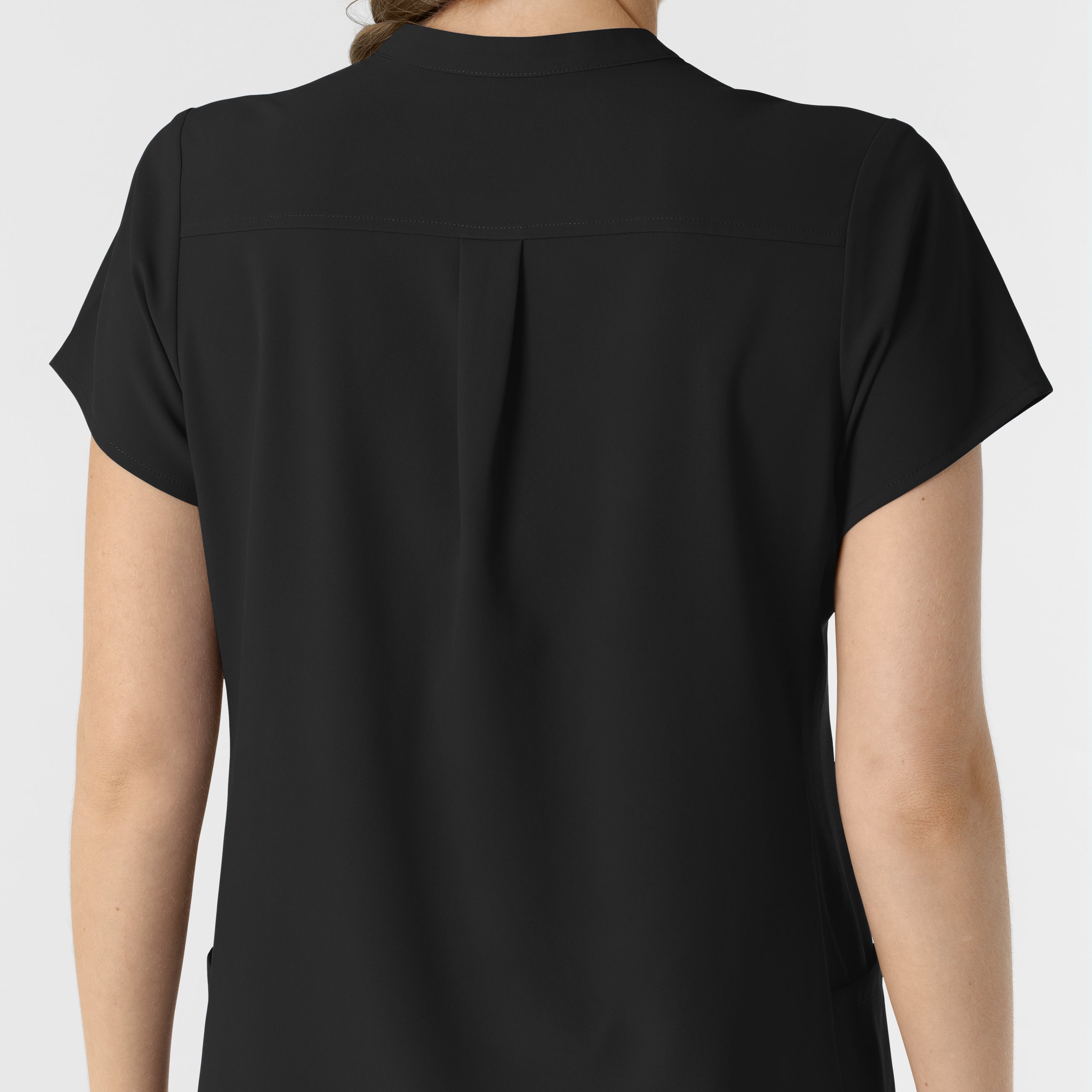 RENEW 6734 Mandarin Collar Scrub Top Black