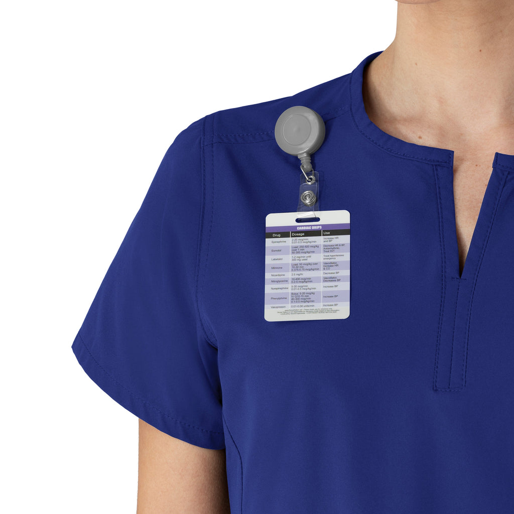 Force Essentials C12213 Women's Notch Neck Tunic Scrub Top Galaxy Blue