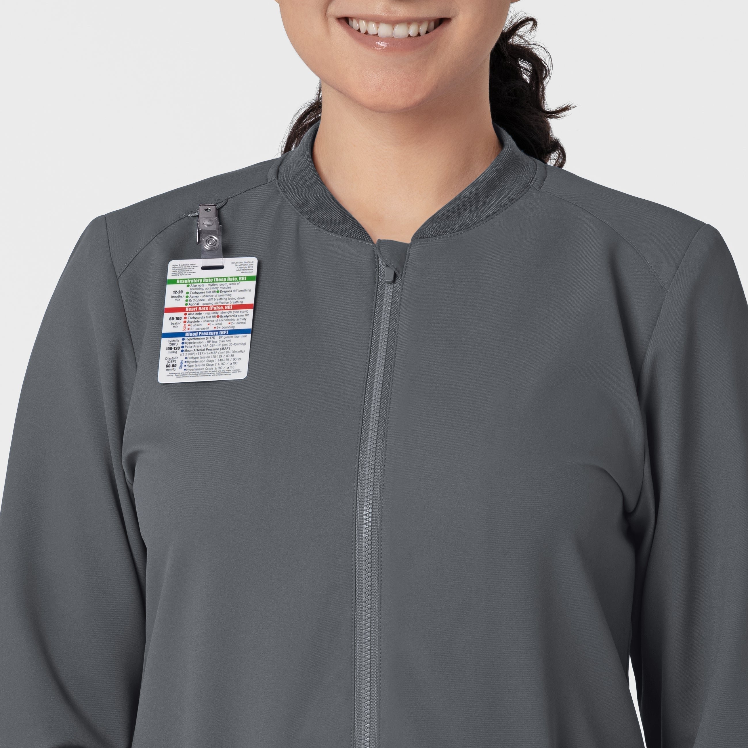 Thrive 8122 Flex-n-Reach Zip-Front Jacket Pewter