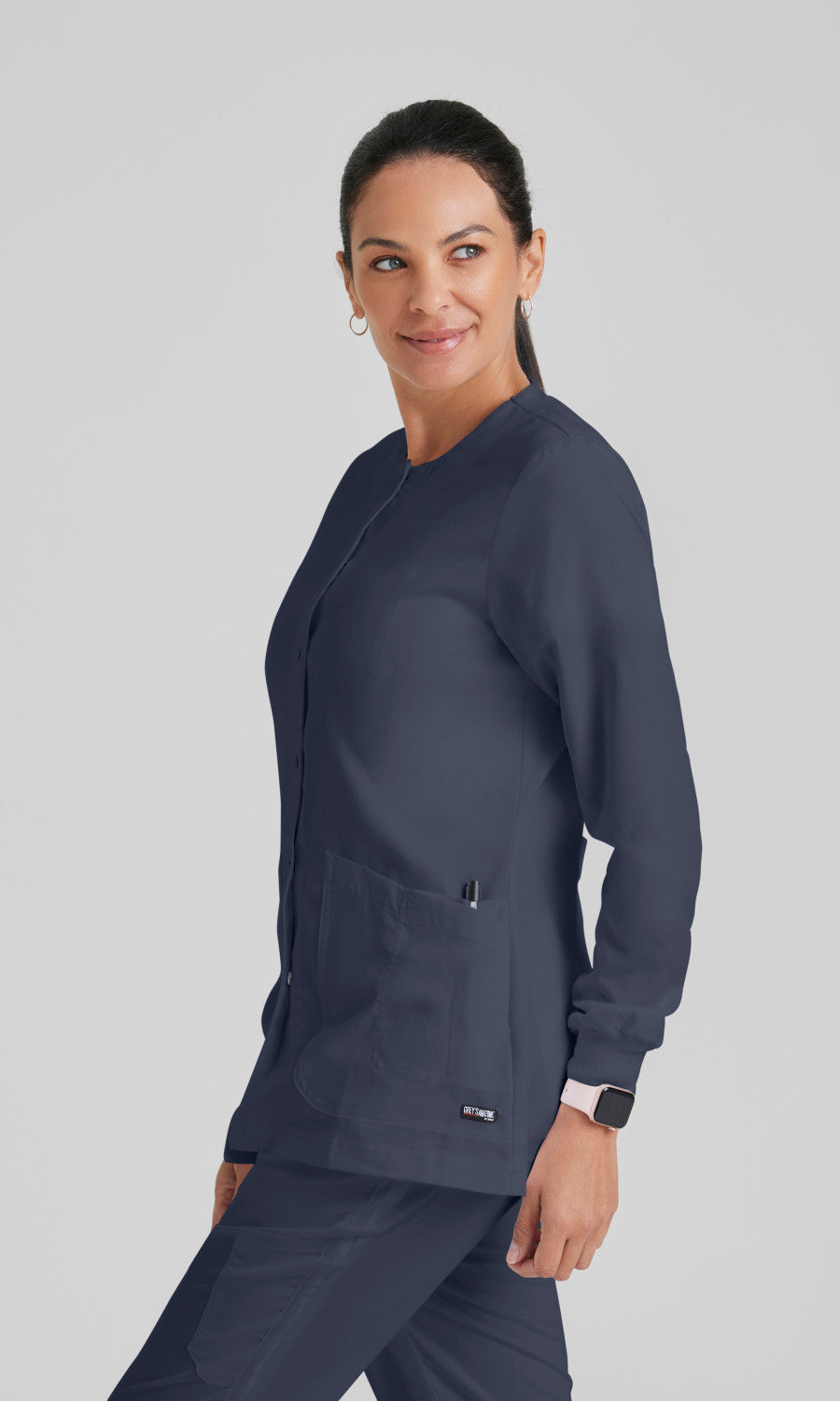 Grey's Anatomy 4450 Jamie Scrub Jacket Steel