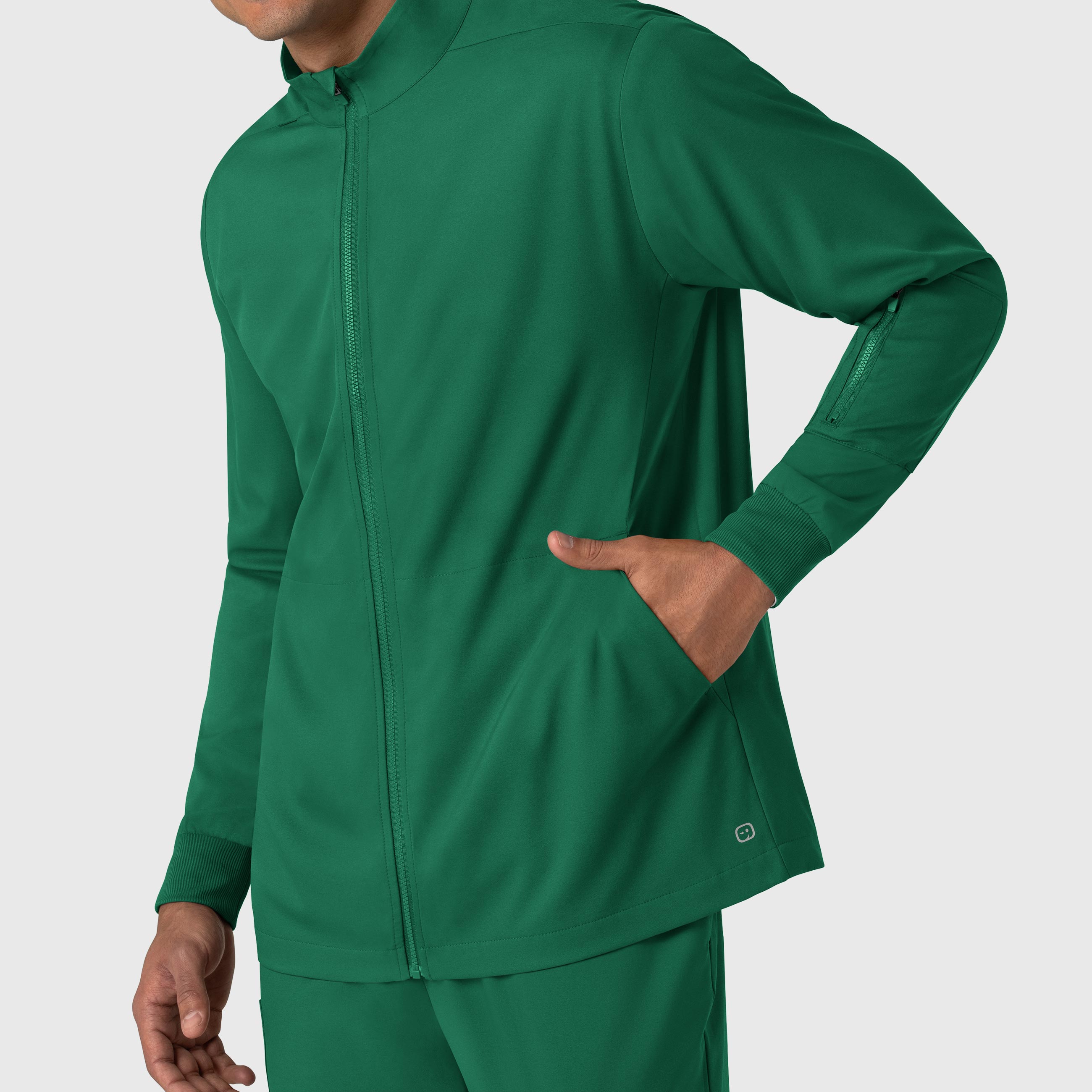 Boundless 8351 Men's Warm Up Scrub Jacket Hunter