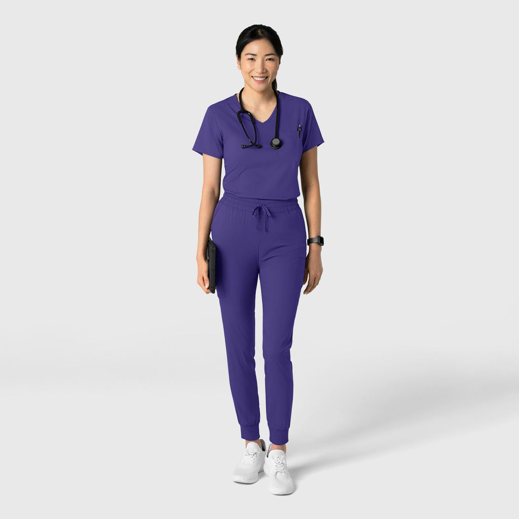 Boundless 6151 Tuck-In Scrub Top Grape