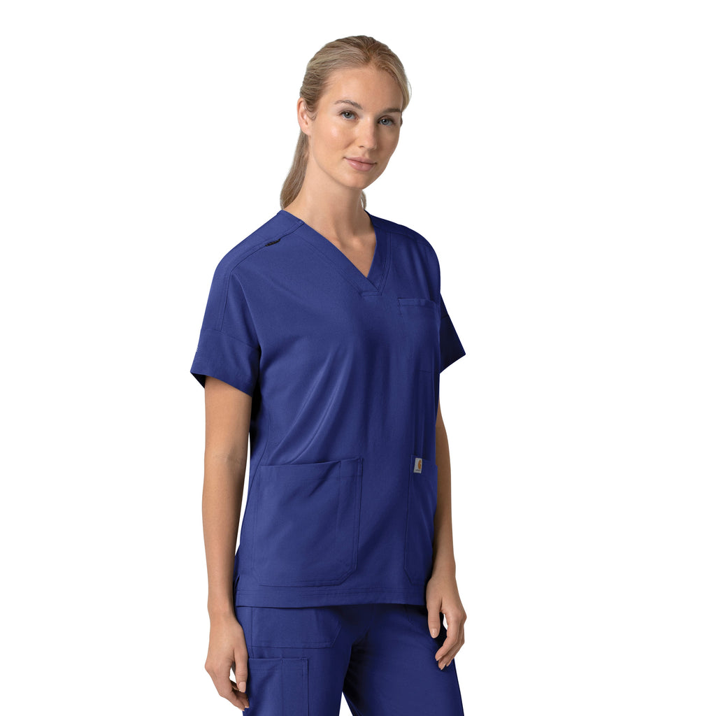 Force Cross-Flex C13110 Women's Oversized V-Neck Scrub Top Galaxy Blue