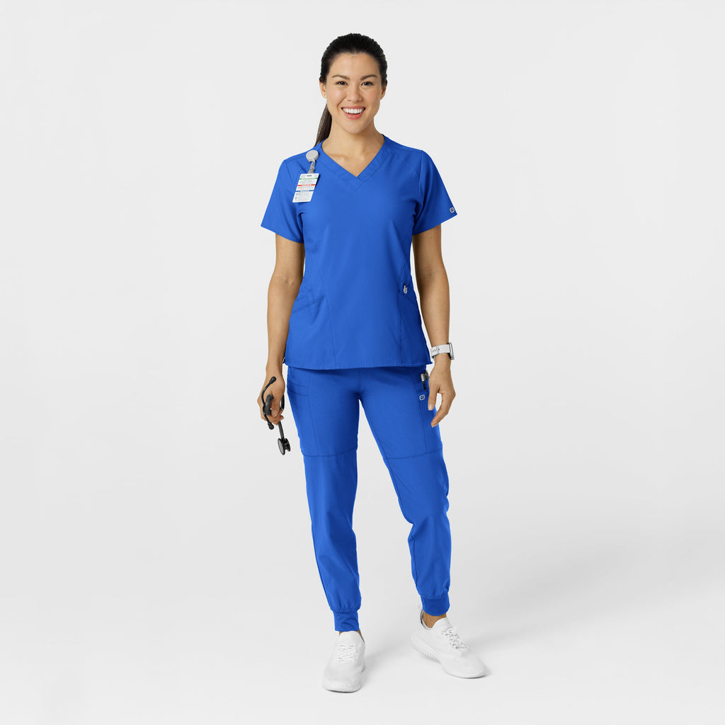 W123 5555 Comfort Waist Cargo Jogger Scrub Pants Royal