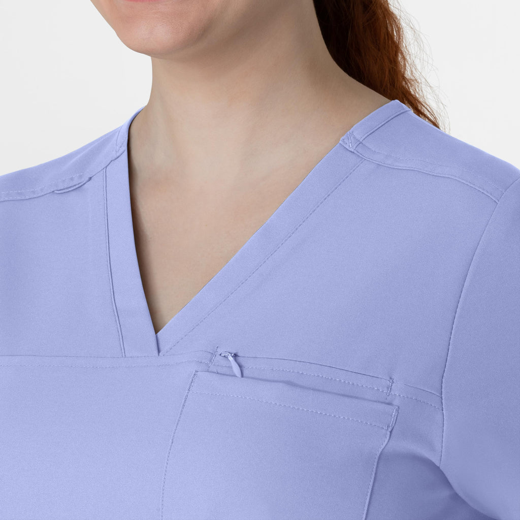Thrive 6222 V-Neck Tuck-In Scrub Top Ceil Blue