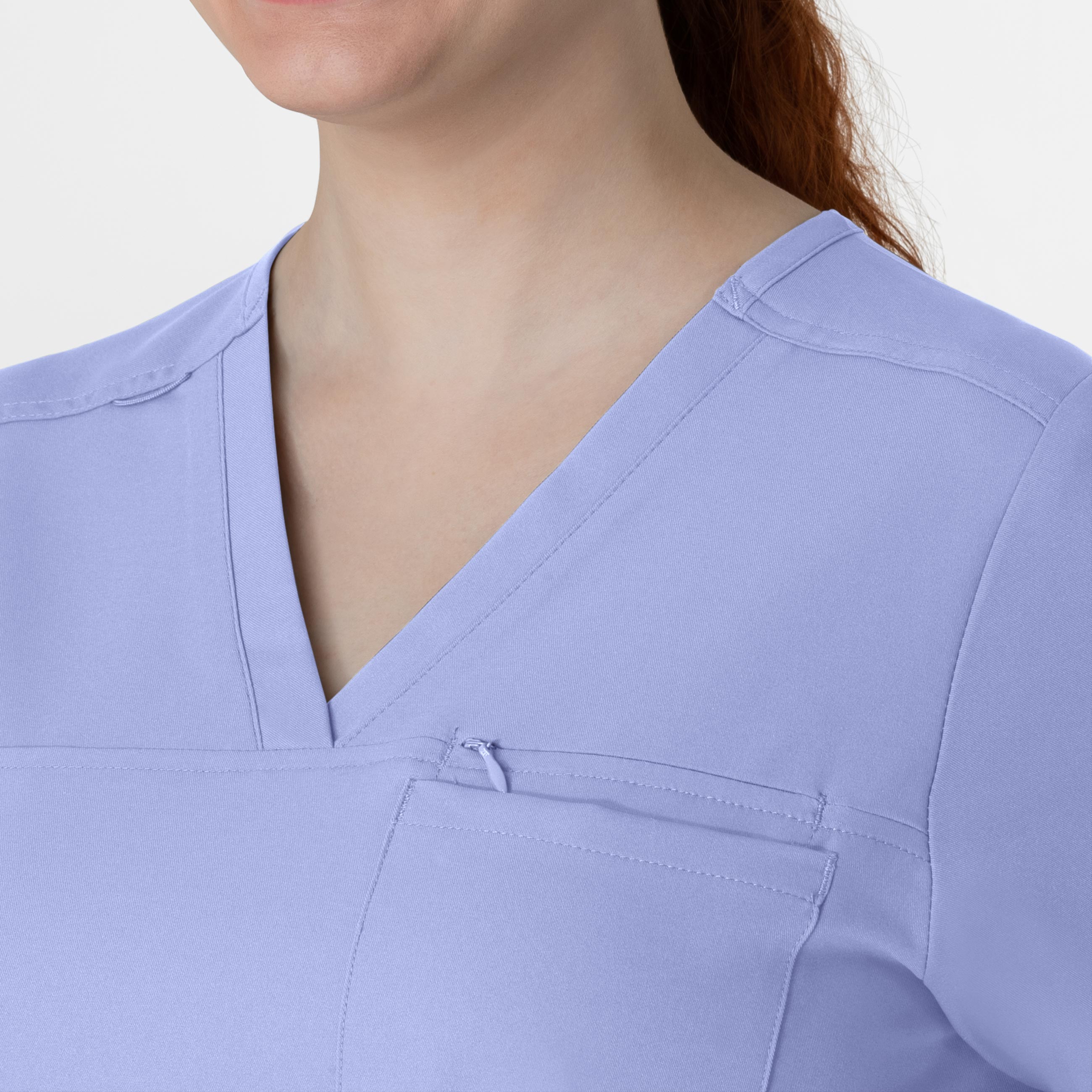 Thrive 6222 V-Neck Tuck-In Scrub Top Ceil Blue