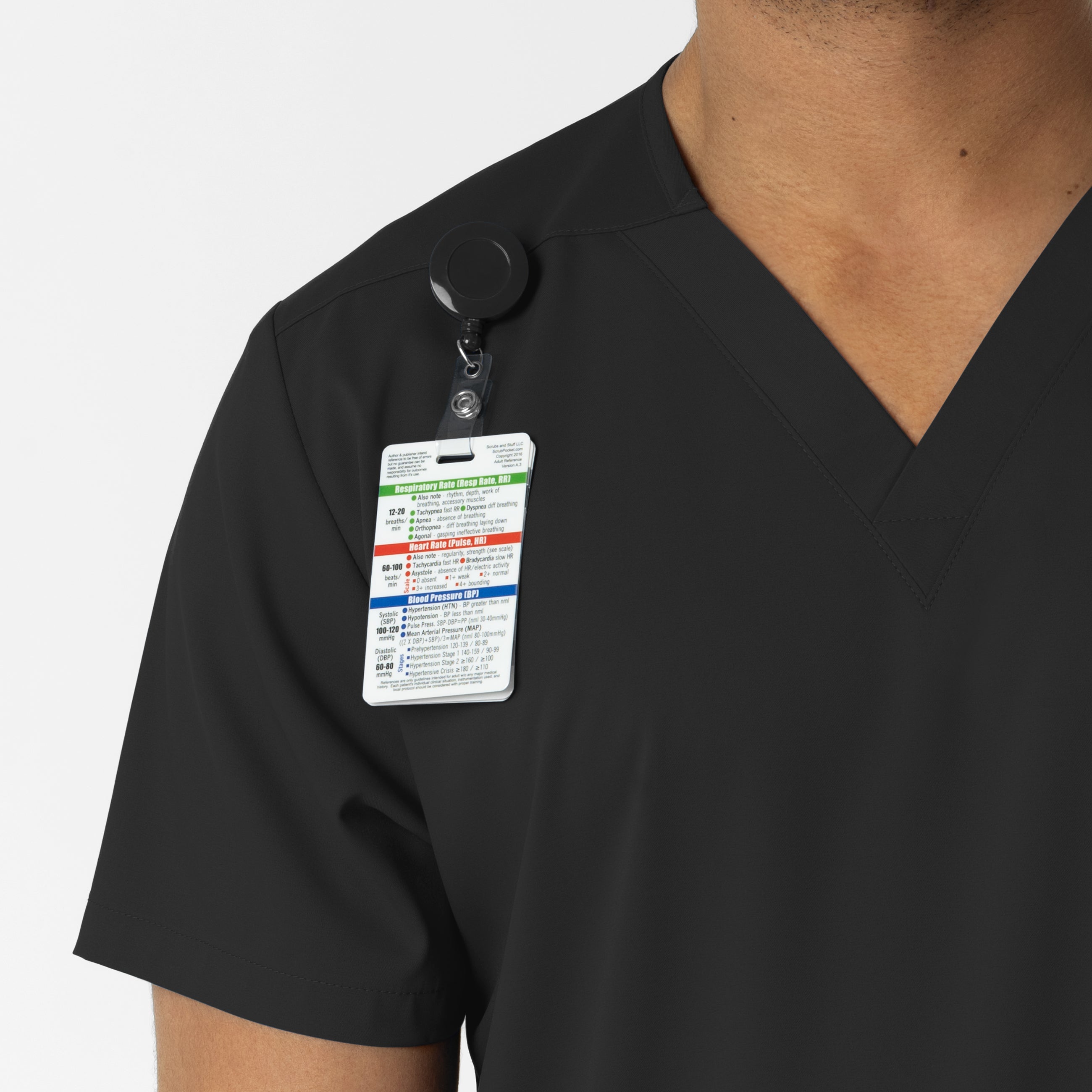 Boundless 6051 Unisex V-Neck Scrub Top Black