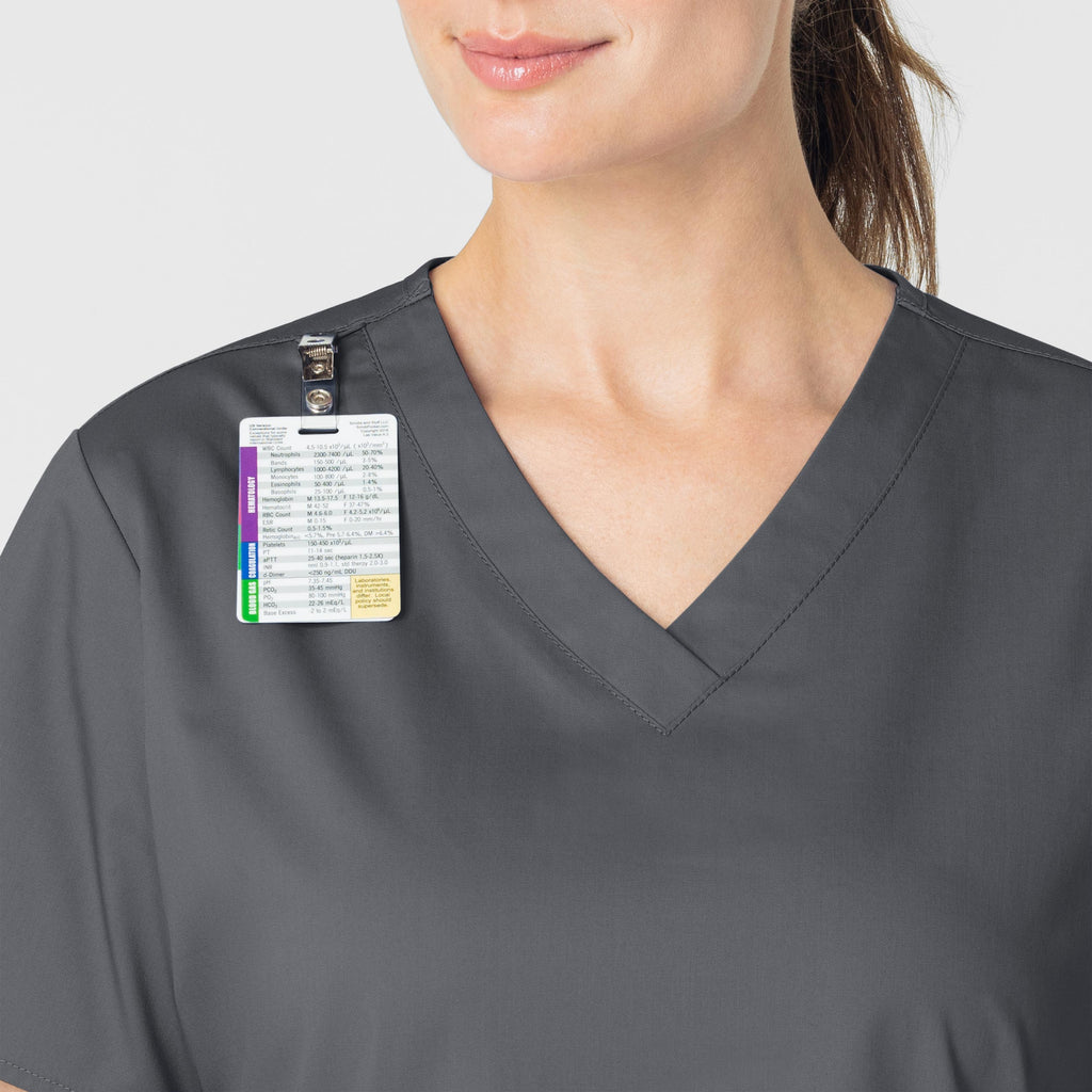 WonderWORK 101 V-Neck Scrub Top Pewter