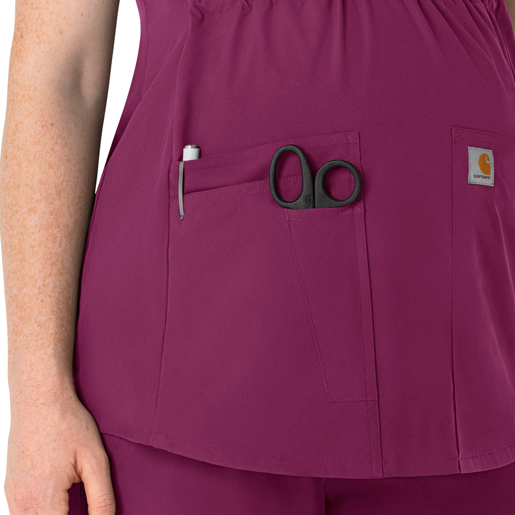 Force Essentials C14113 Henley Maternity Scrub Top Wine