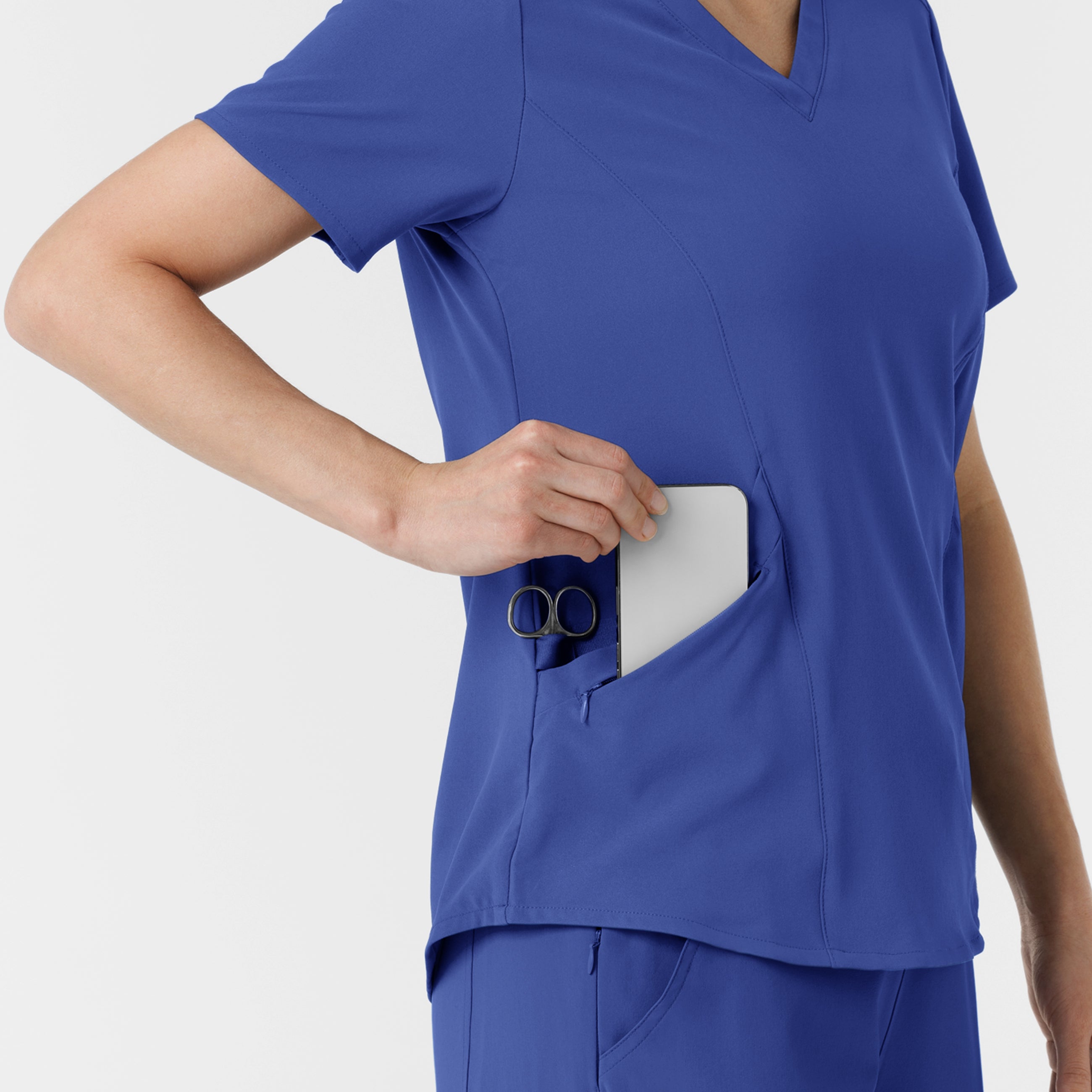 RENEW 6134 Women's V-Neck Scrub Top Galaxy Blue