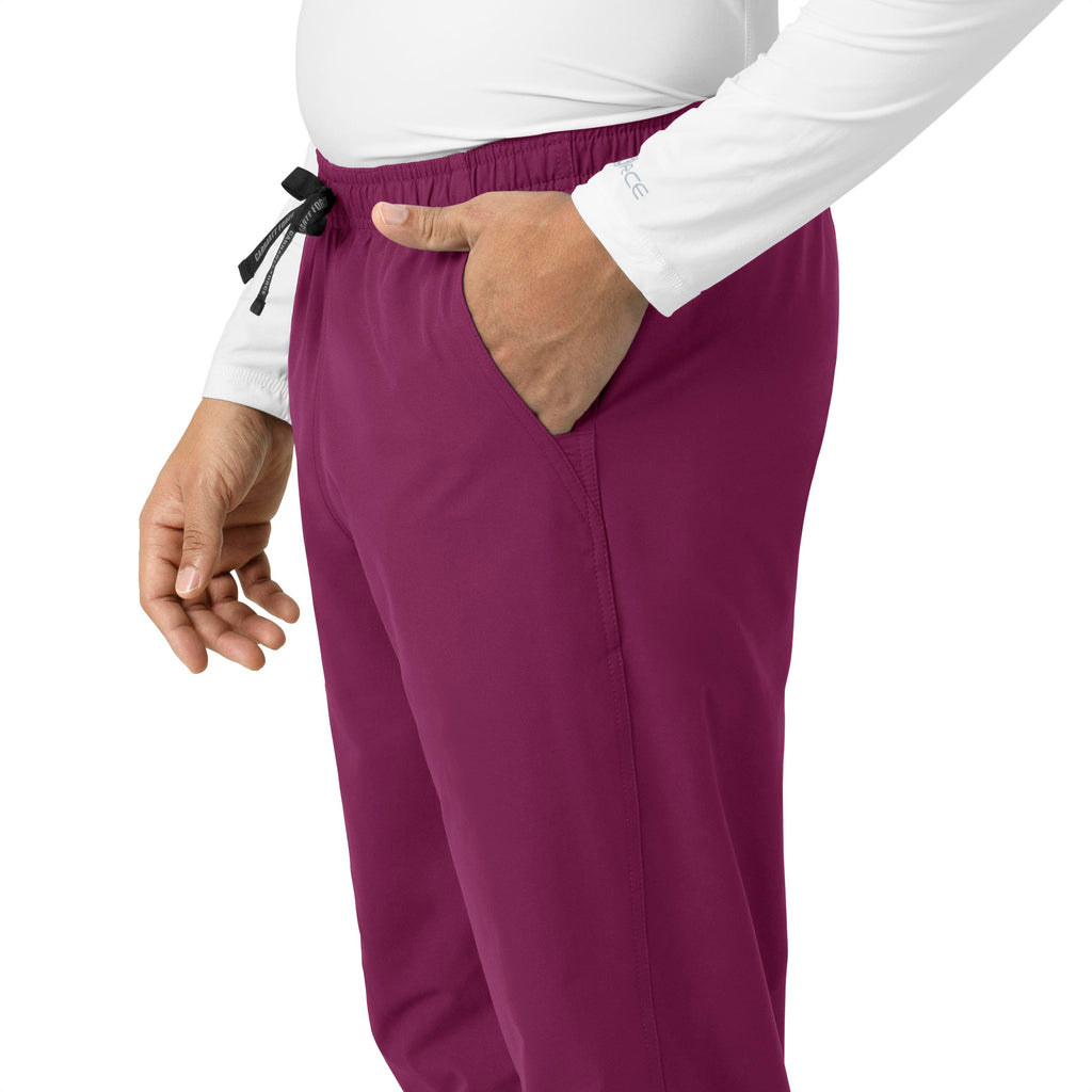 Force Essentials C55013 Unisex Elastic Waist Cargo Scrub Pants Wine