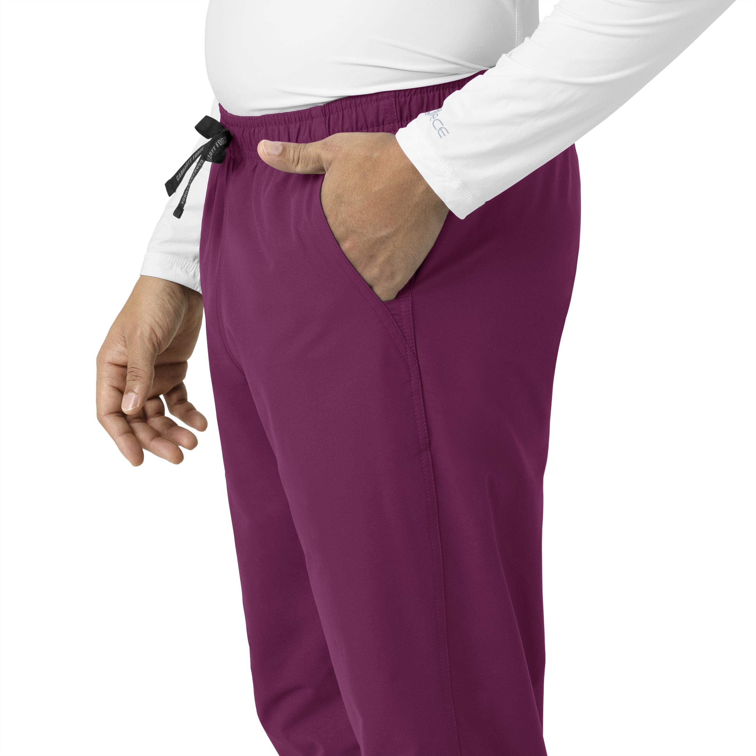 Force Essentials C55013 Unisex Elastic Waist Cargo Scrub Pants Wine
