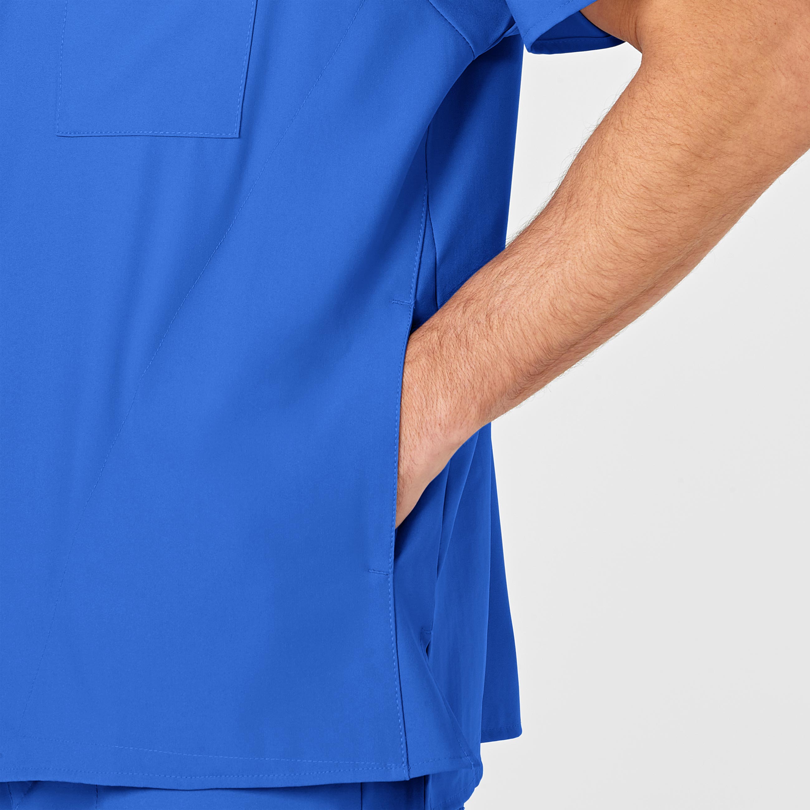 W123 6355 Men's V-Neck Scrub Top Royal