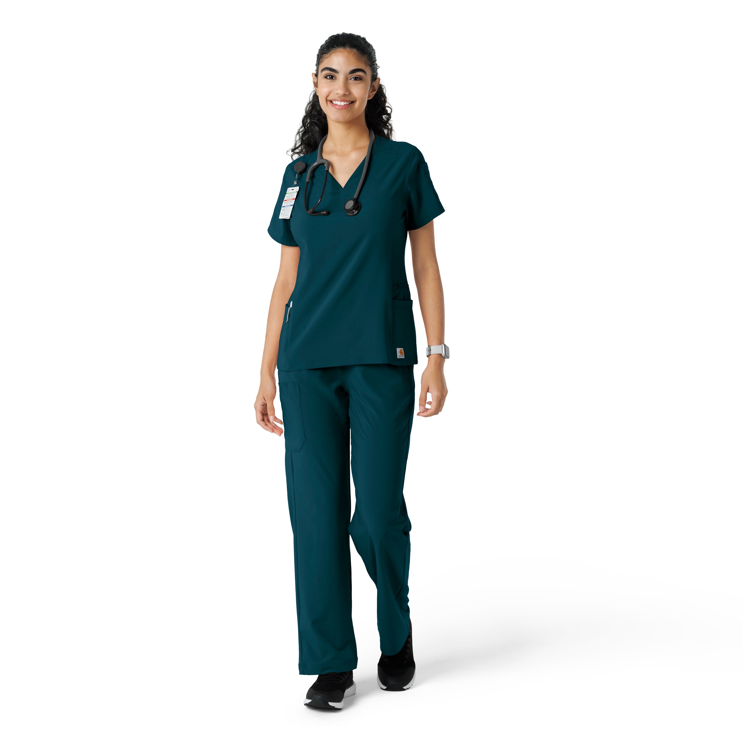 Force Cross-Flex C13310 Knit Panel Scrub Top Caribbean