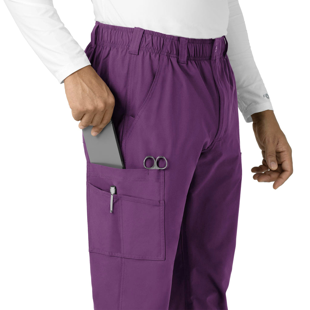 Force Essentials C56113 Men's Straight Leg Cargo Scrub Pants Eggplant