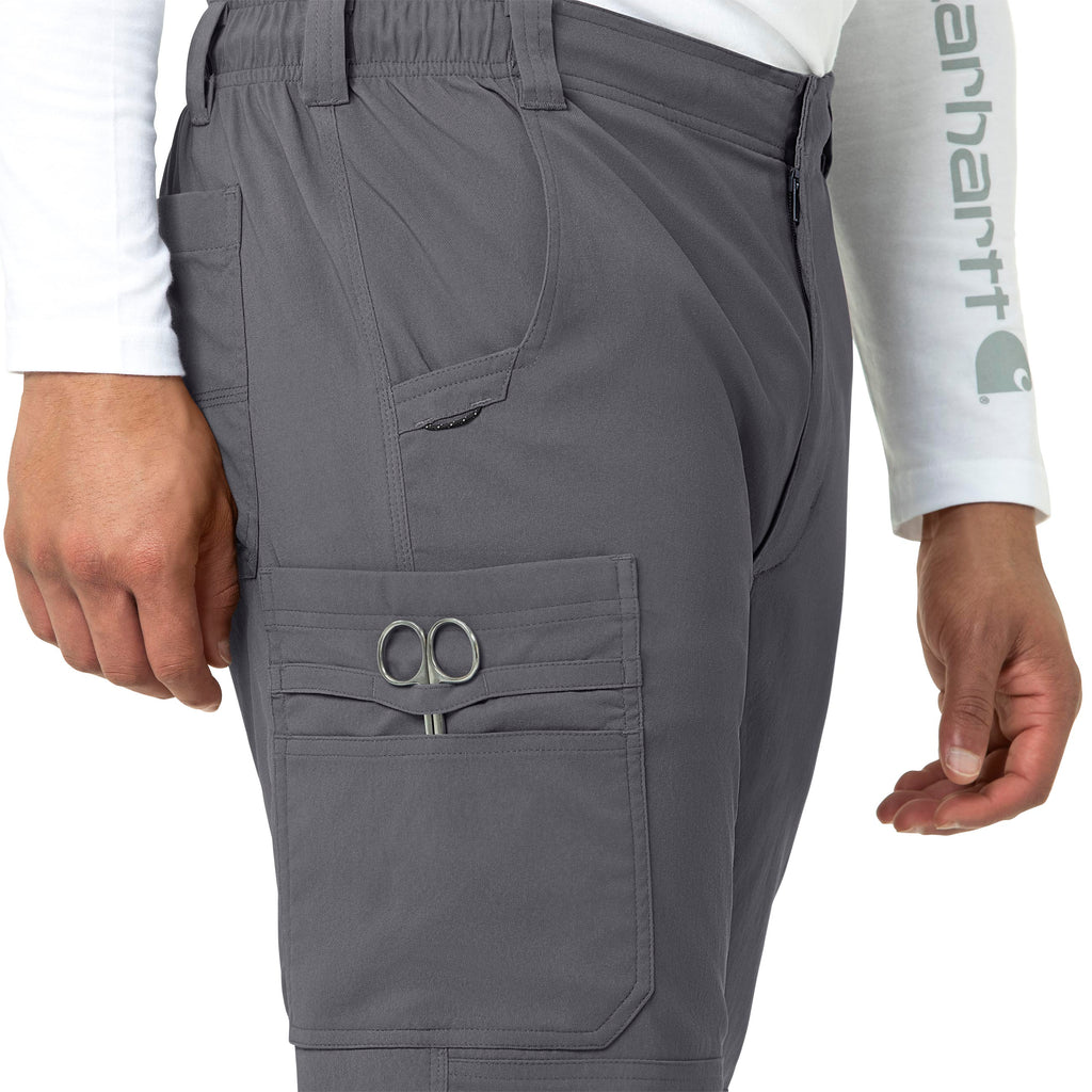 Rugged Flex Peak C55037 Men's Straight Leg Cargo Scrub Pants Pewter