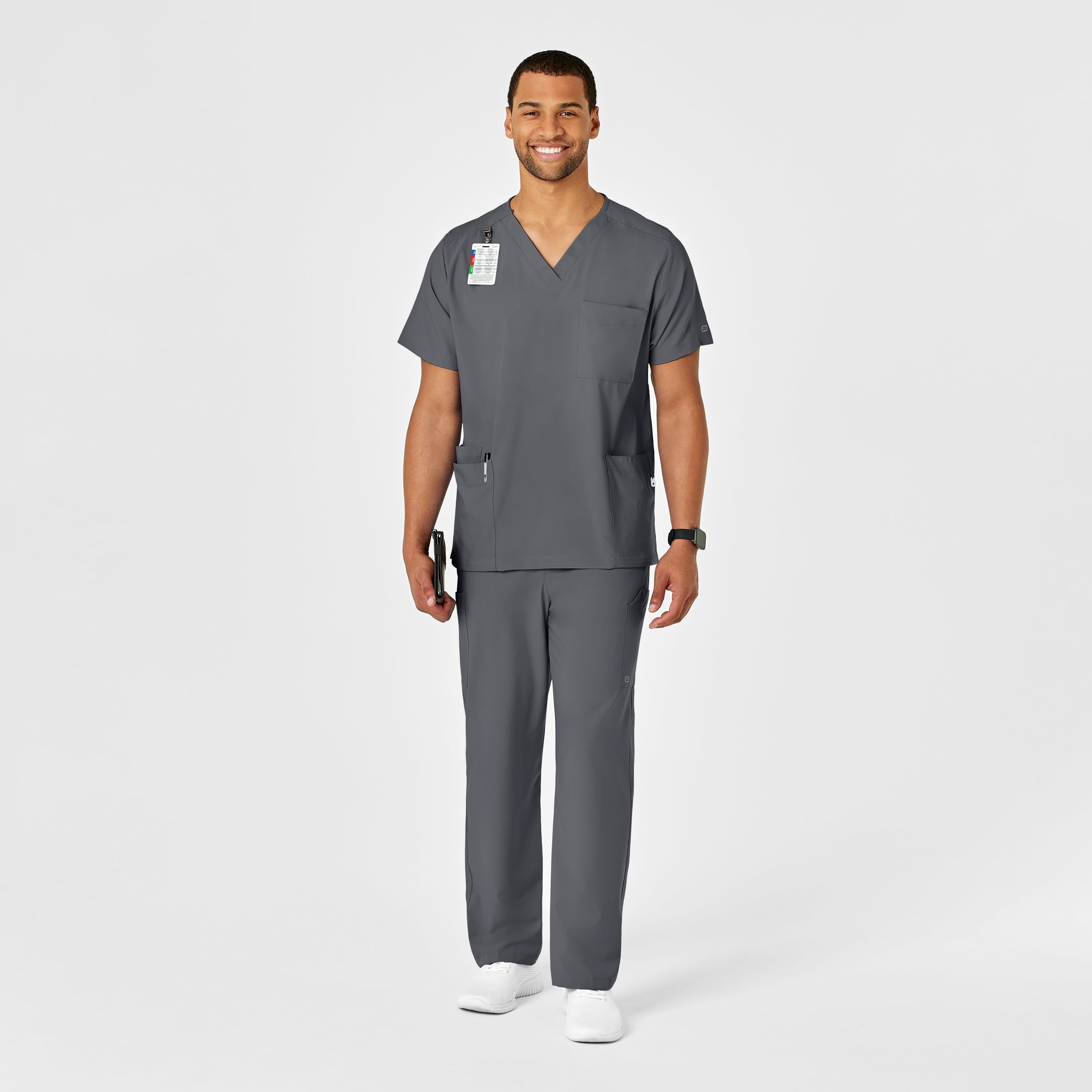 W123 5855 Unisex Multi-Cargo Scrub Pants Pewter