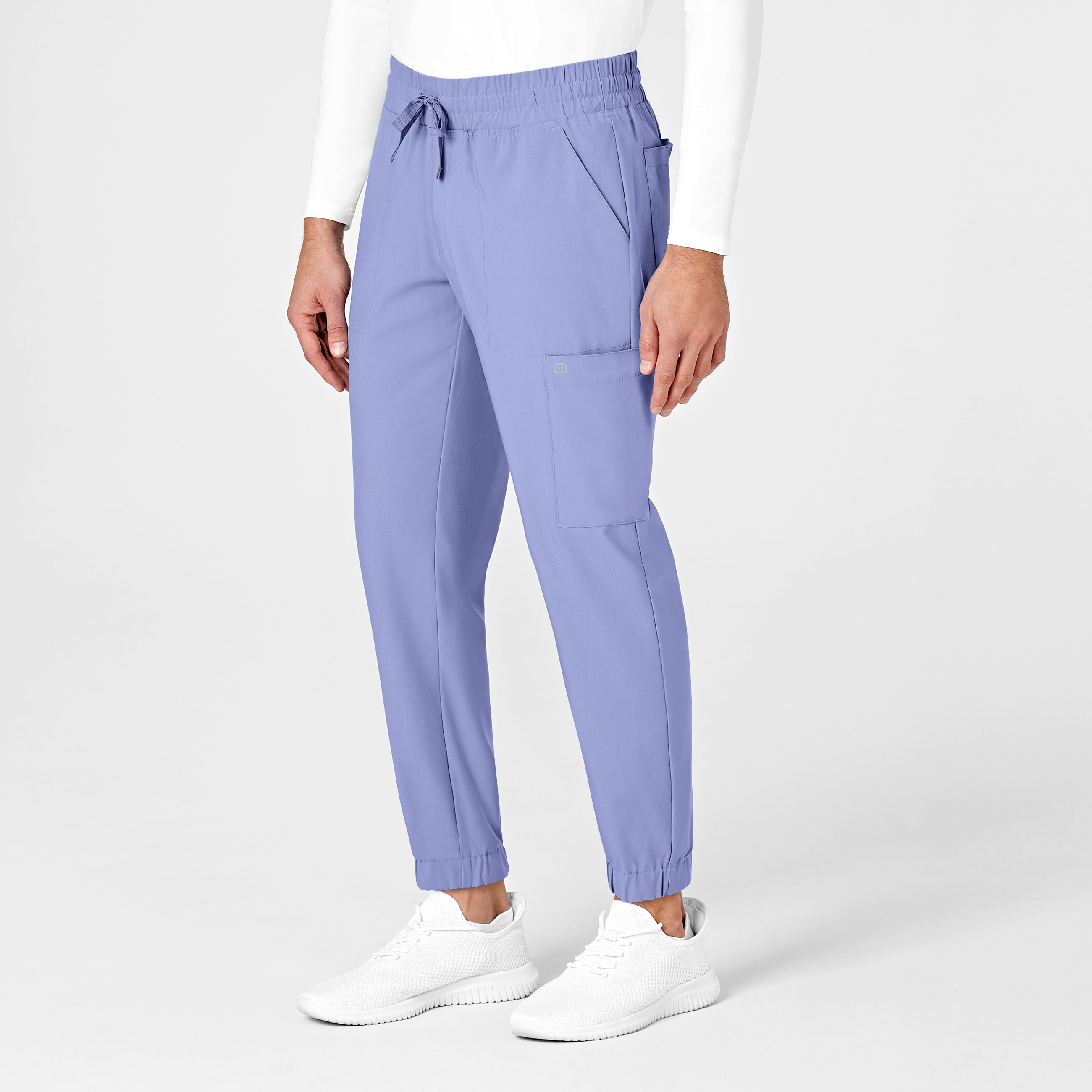 W123 5655 Men's Cargo Jogger Scrub Pants Ceil Blue