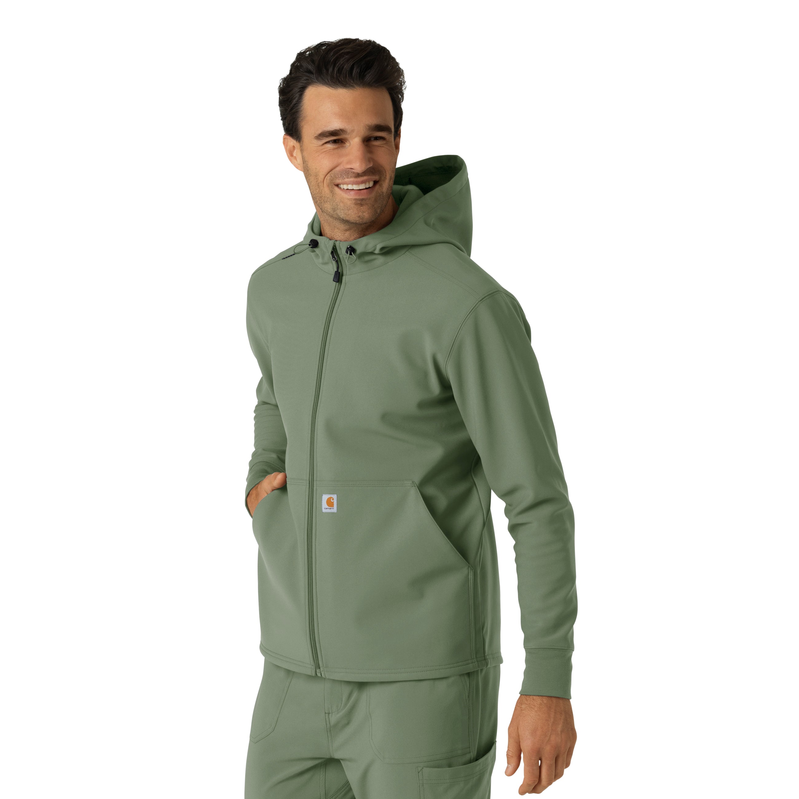 Layers C84023 Men's Bonded Fleece Hoodie Olive