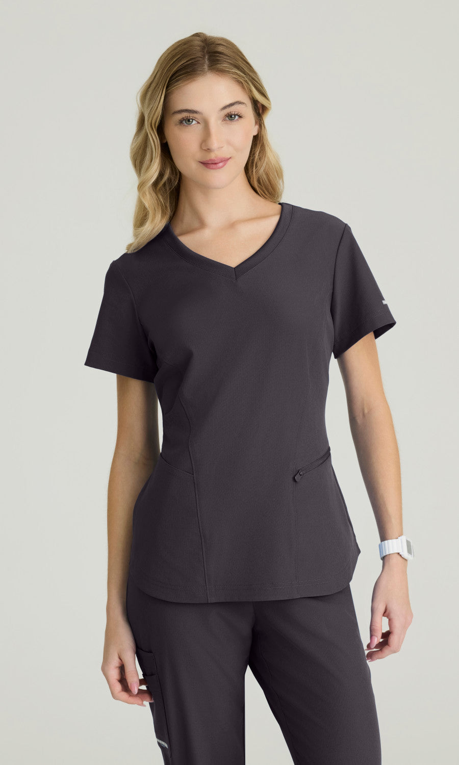 Skechers Vitality SKT092 Electra Scrub Top Pewter