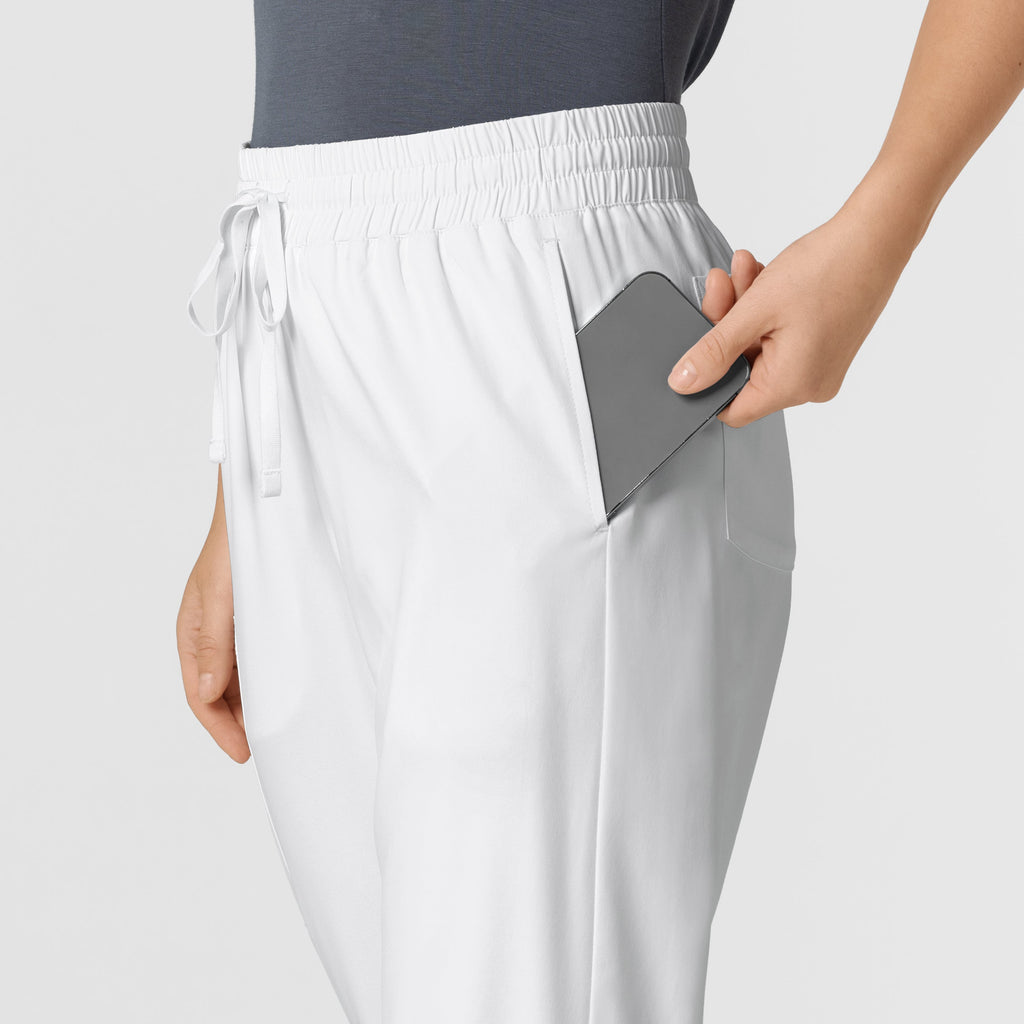 Boundless 5251 Bootcut Scrub Pants White
