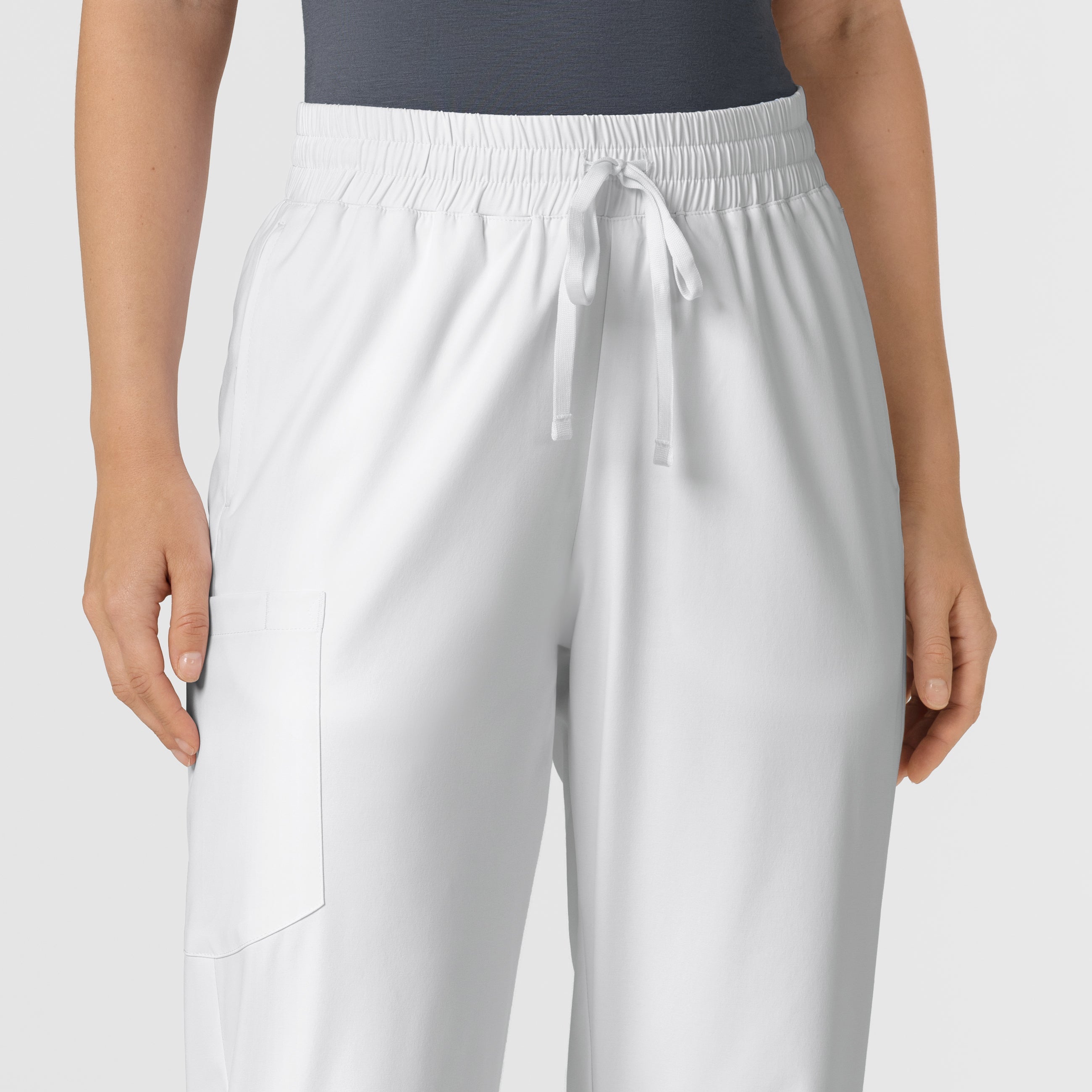 Boundless 5251 Bootcut Scrub Pants White